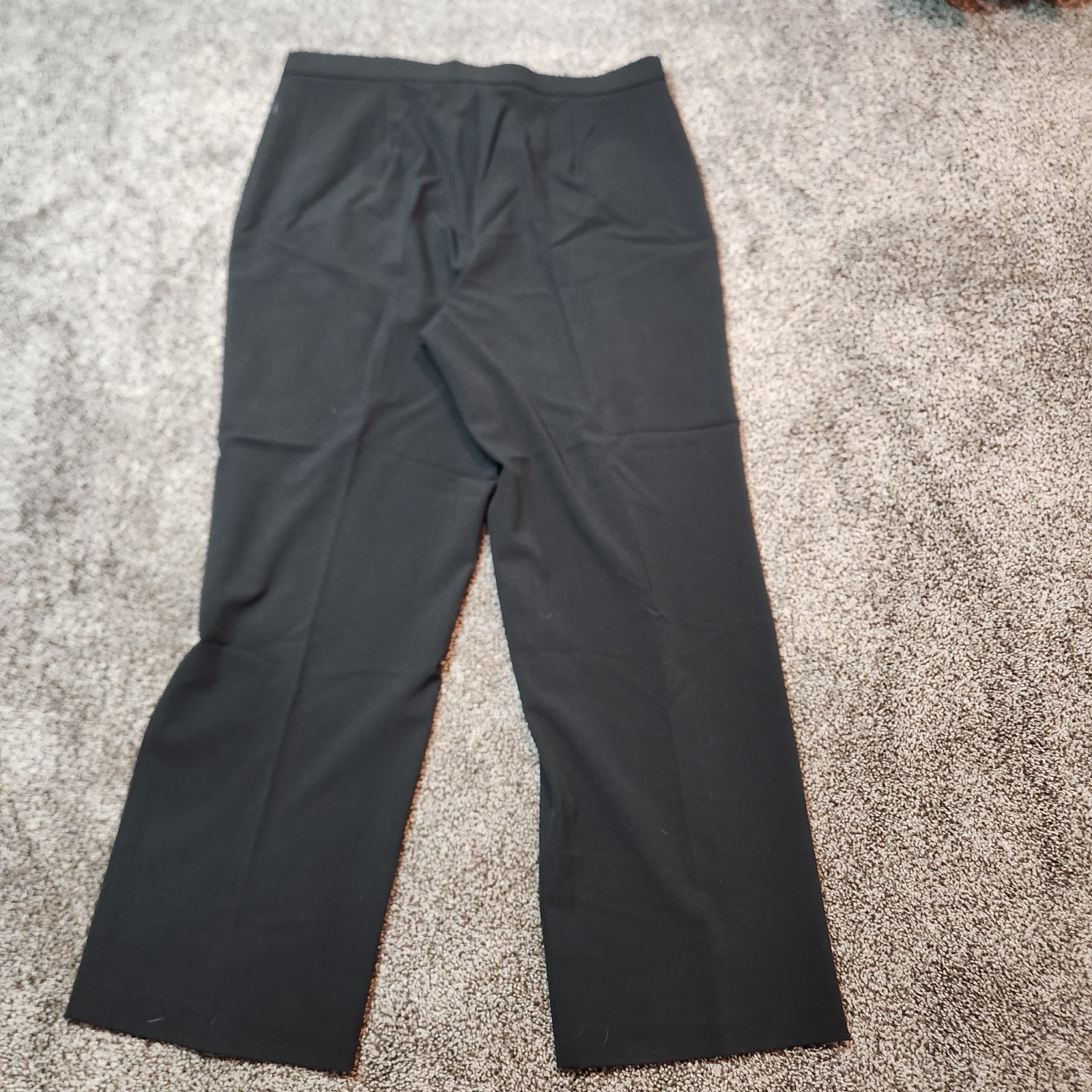 JM Collection Womens Black Flat Front Career Pants Slacks 14S Polyester Rayon Bl