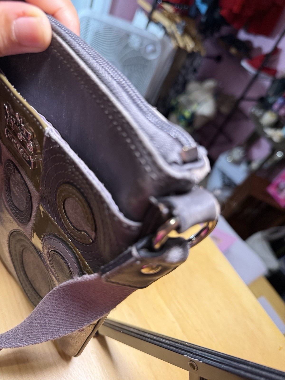 Authentic Coach Op Art Patchwork Crossbody Swingpack Bag Rare Y2K