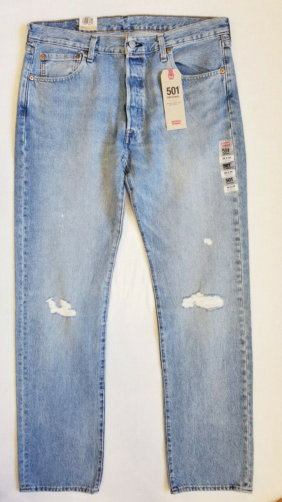 Levis 501 Original Mens Stretch Jeans Distressed 30,32,33,34,36,38,40,42 #2664