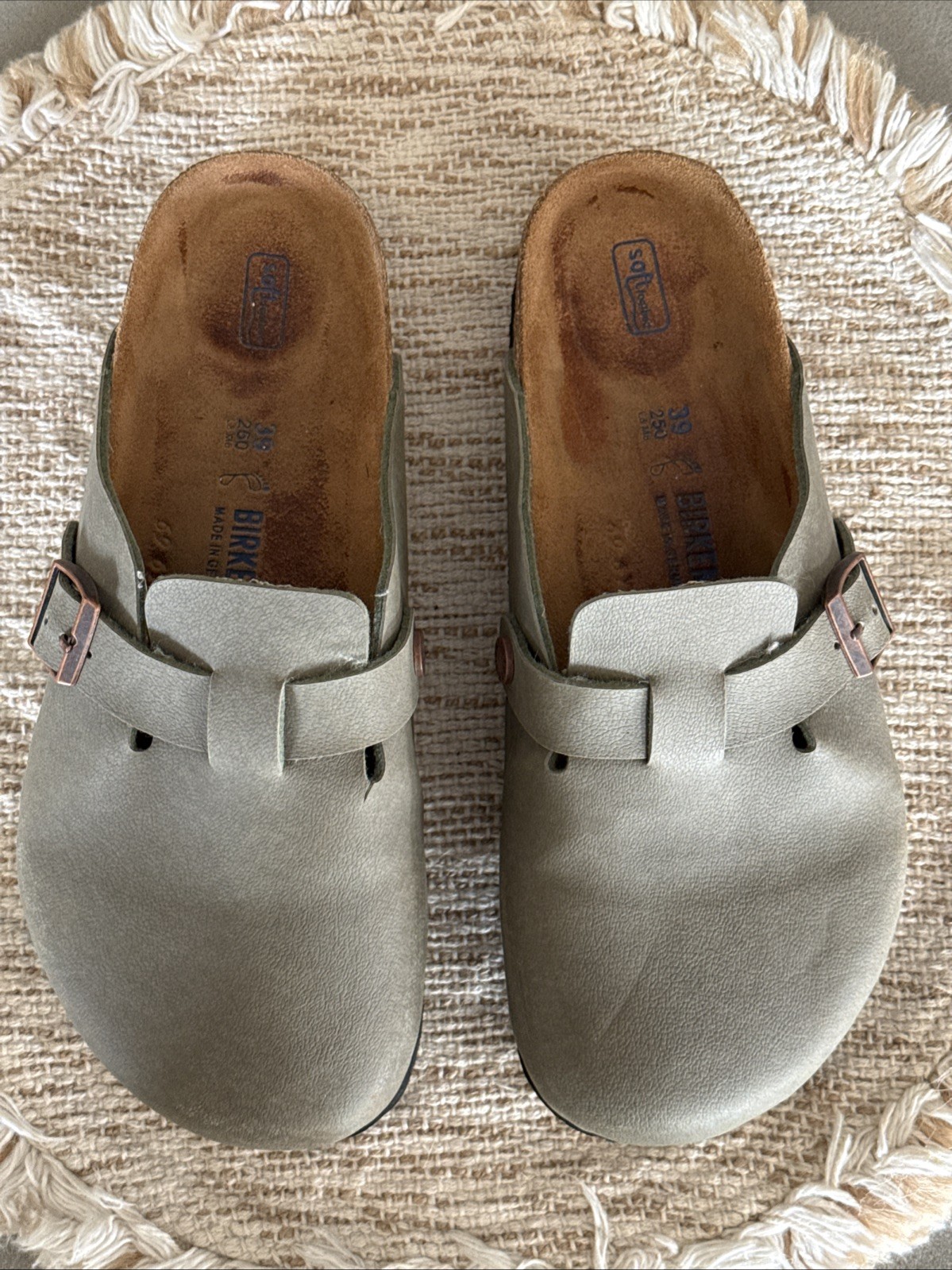 Birkenstock Boston Soft Footbed Suede Clogs Green EU 39 US W8/M6