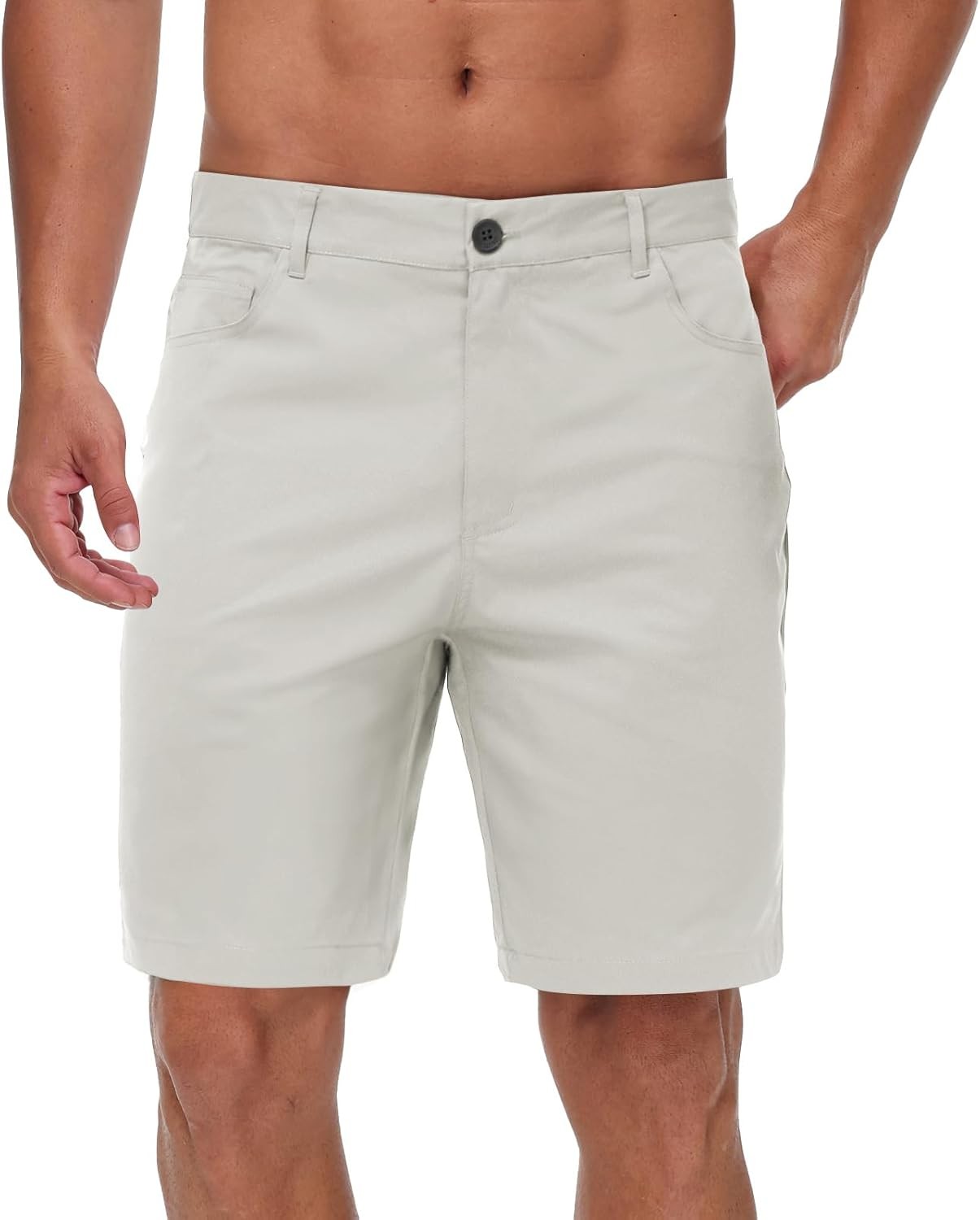 Mens Golf Shorts 9 Inch Slim Classic Fit Stretch Casual Dress Shorts 4 Pockets