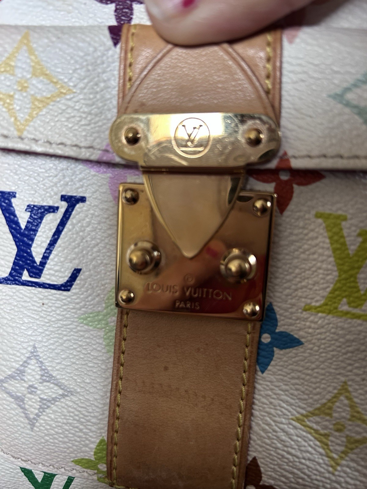 Louis Vuitton Takashi MurakamiWhite Multicolor Speedy 30Handbag Purse Tote