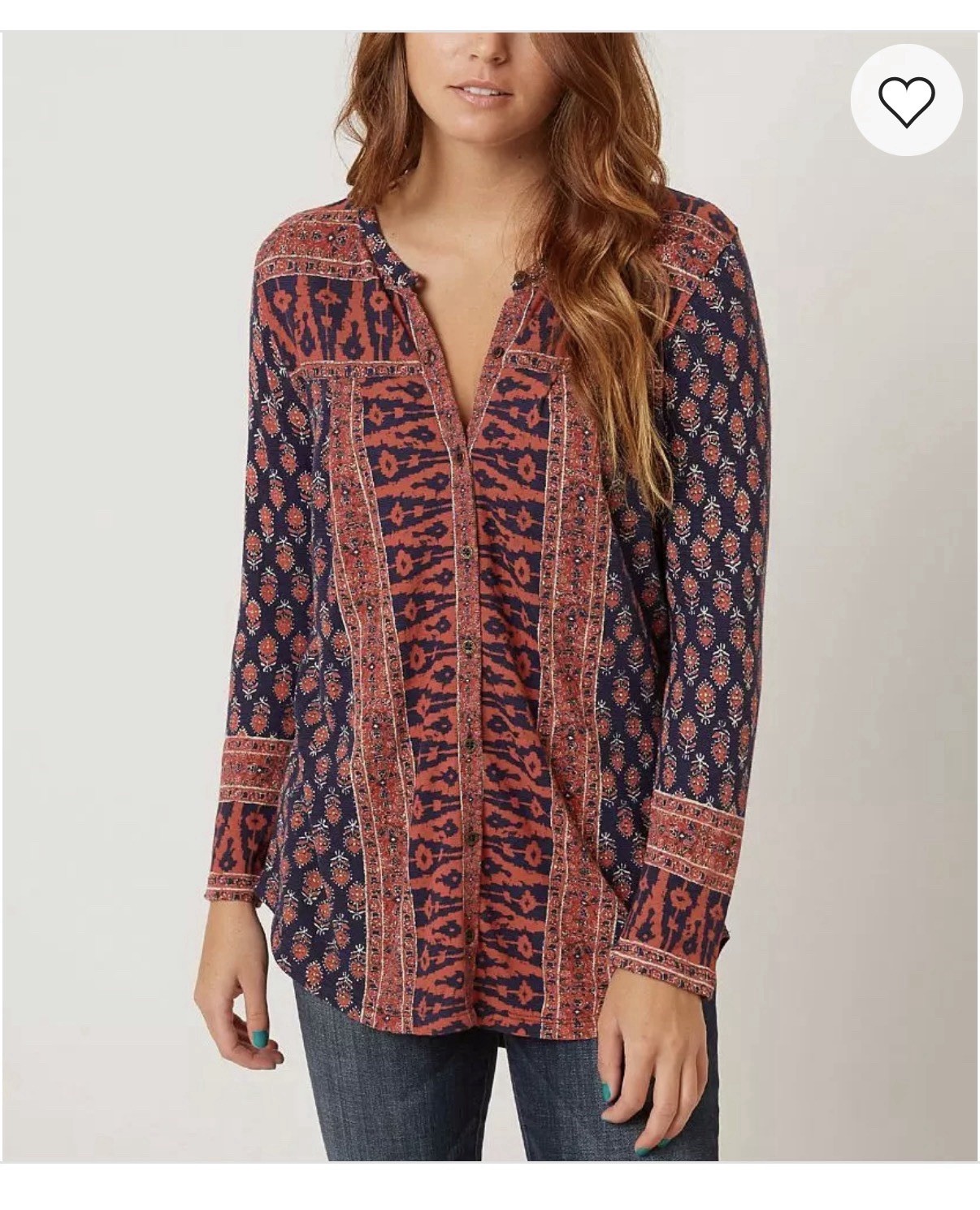 EUC Lucky Brand Wood BlockShirt Size 1X