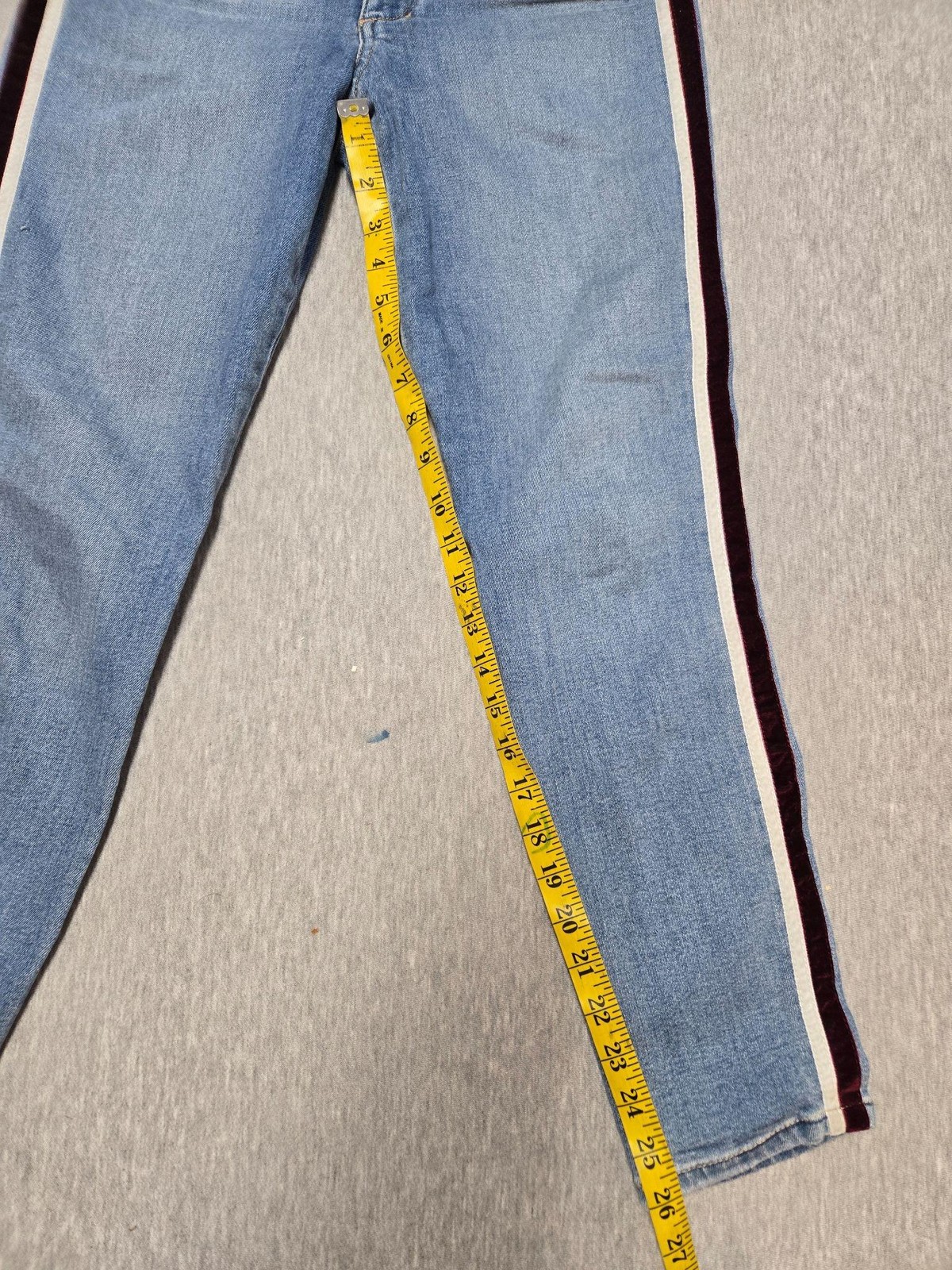 Joe’s Jeans Womens 28 The Charlie High Rise Skinny Ankle Side Velvet Stripe