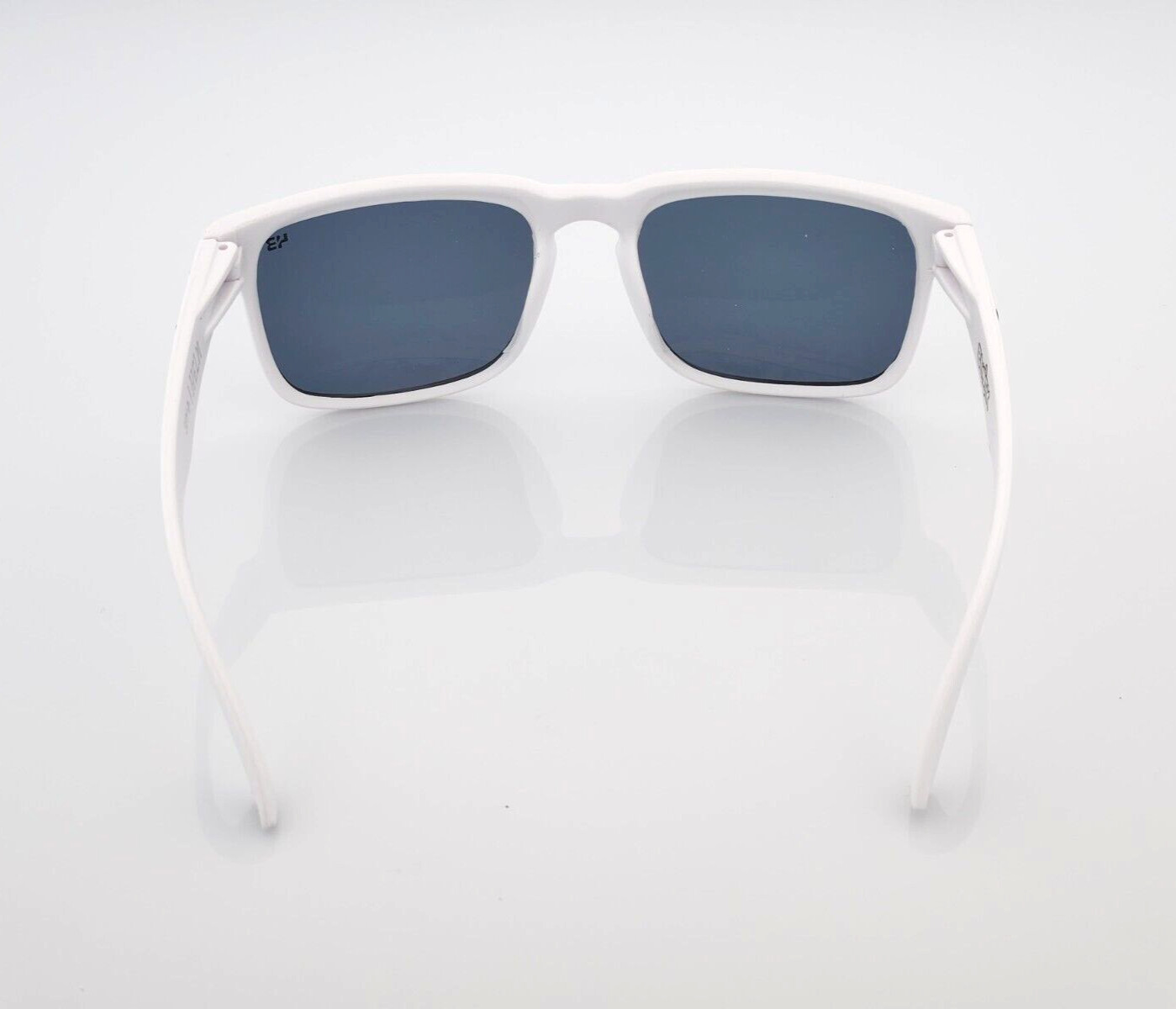 NEW Spy+Optic Helm Sunglasses Matte White Dark Smoke Tint Lens Black Logo
