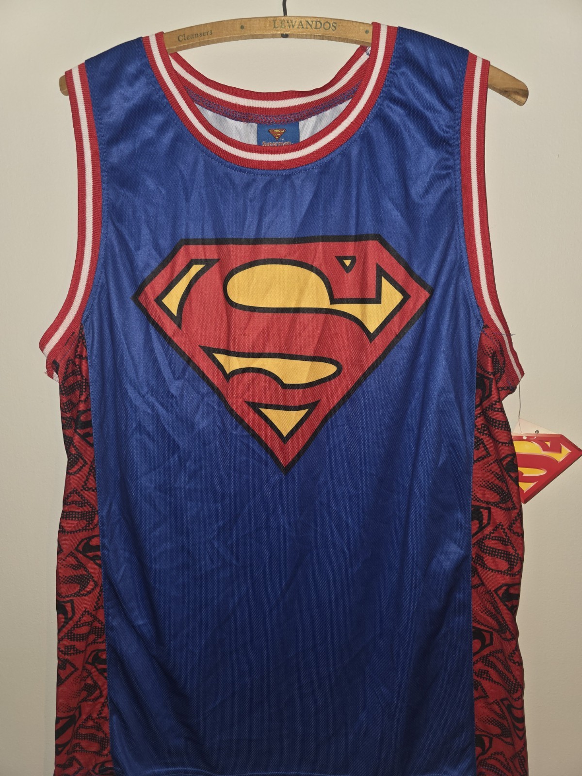 Superman DC Comics Basketball Jersey Superman Sleeveless Tank LARGE