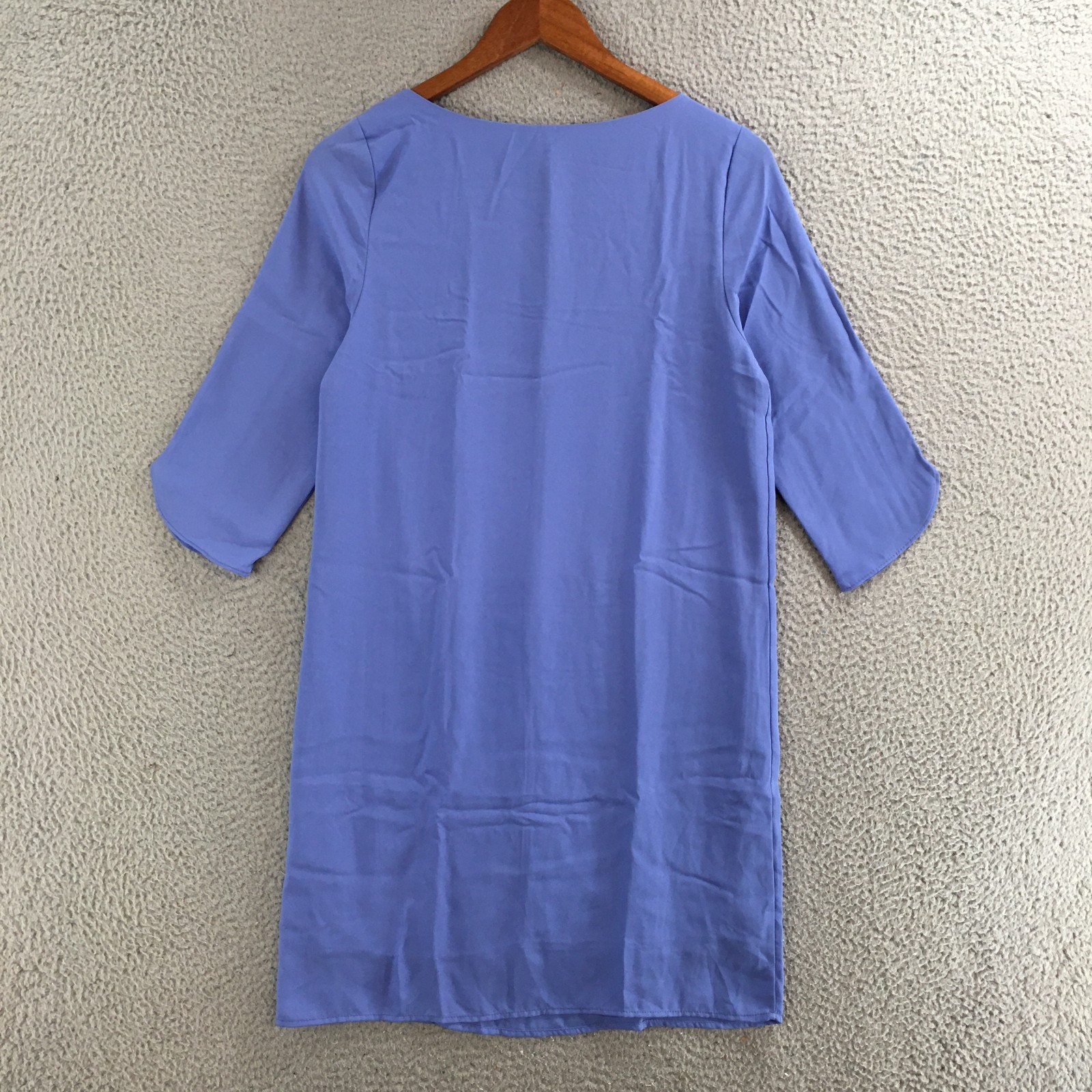 Everly Shift Dress Womens Small Relaxed 3/4 Sleeve Casual Career Pullover Blue