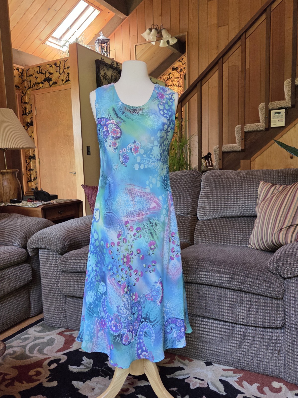 Reversible Fairy Tale Floral Chiffon Summer Dress Size Medium