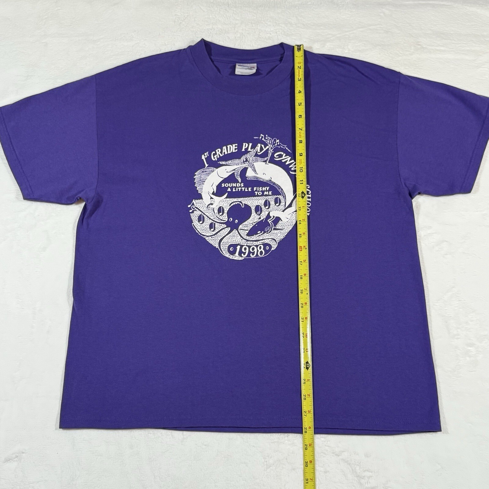 Vintage 1998 Cynwyd School 1st Grade Play T-Shirt Purple Hanes Heavyweight XL