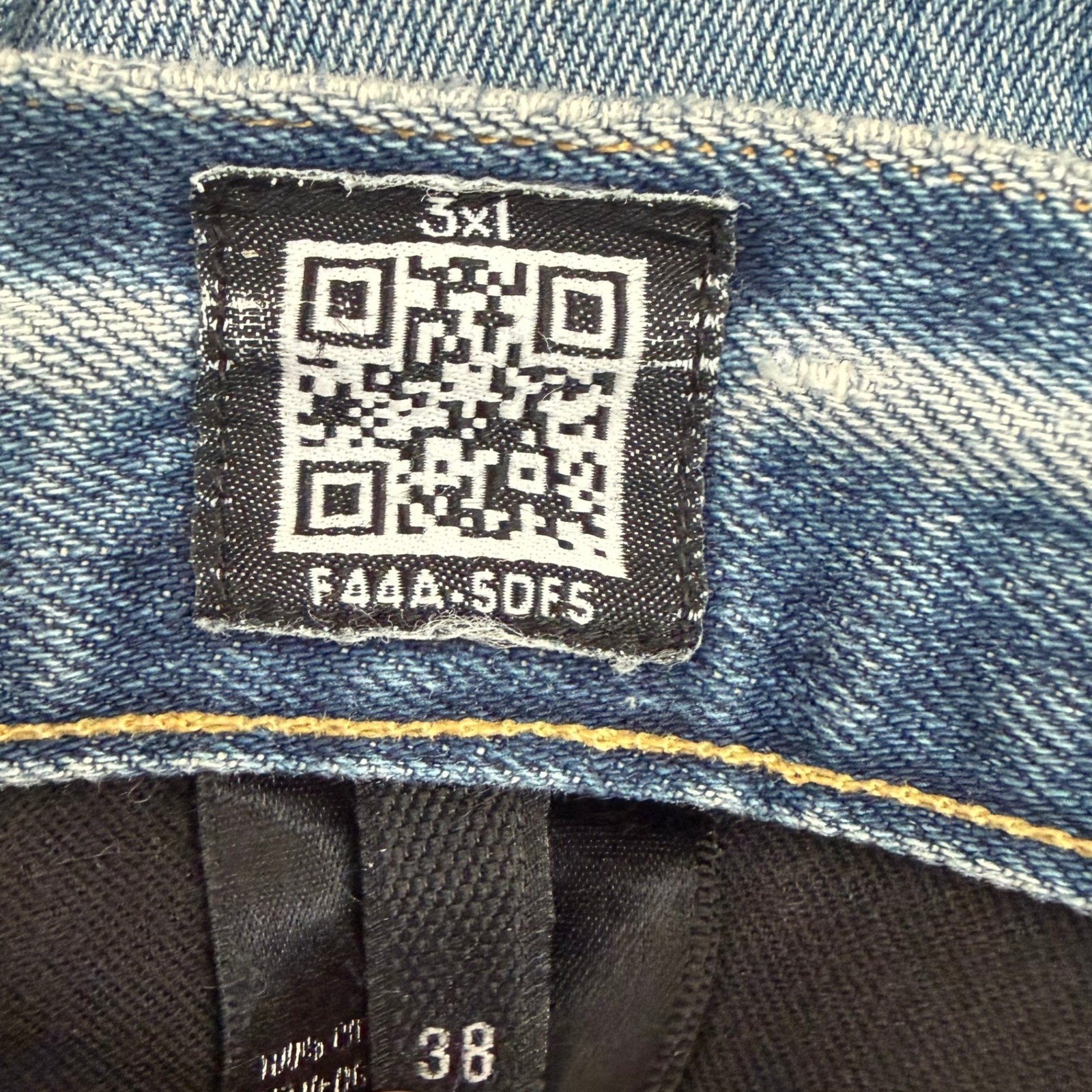 3×1 M4 Mens Blue Selvedge Denim Straight Leg Jeans Made in USA Size 38