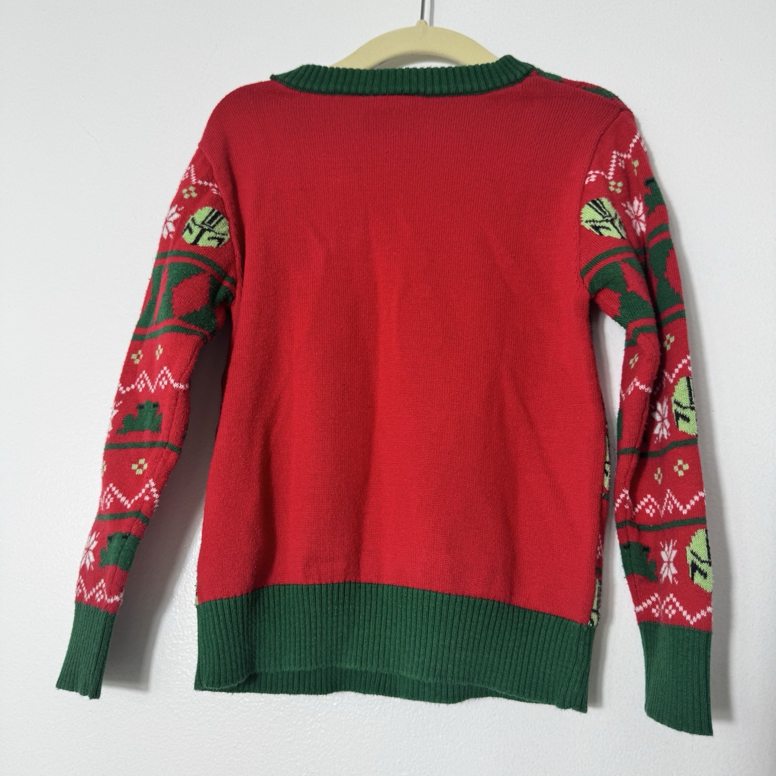 Star Wars Baby Yoda “I Was Cute All Year” Green-Red Christmas Sweater-3T