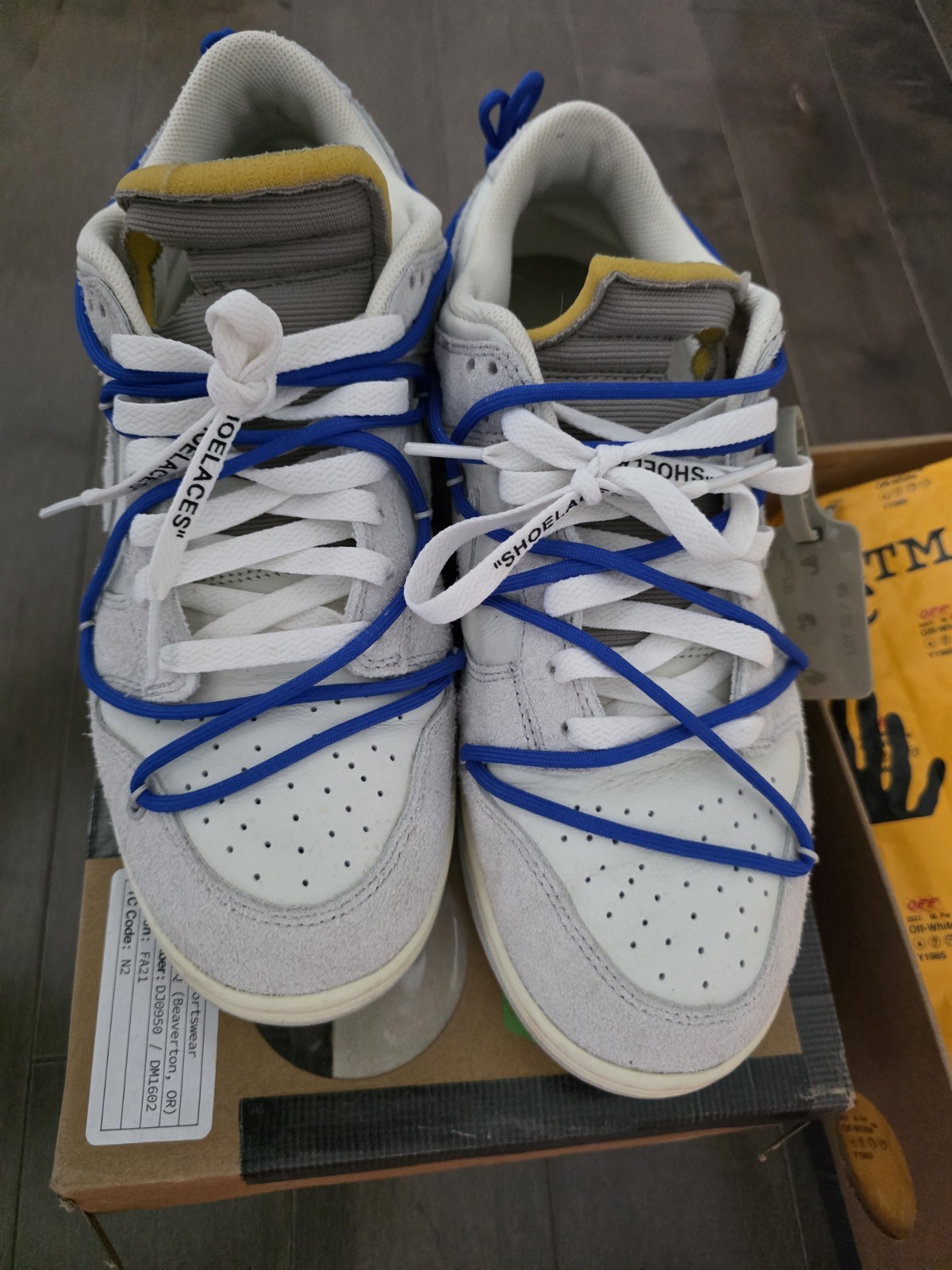 Nike x Off-White Dunk Lot 32 Size 11 Grey Blue White Virgil