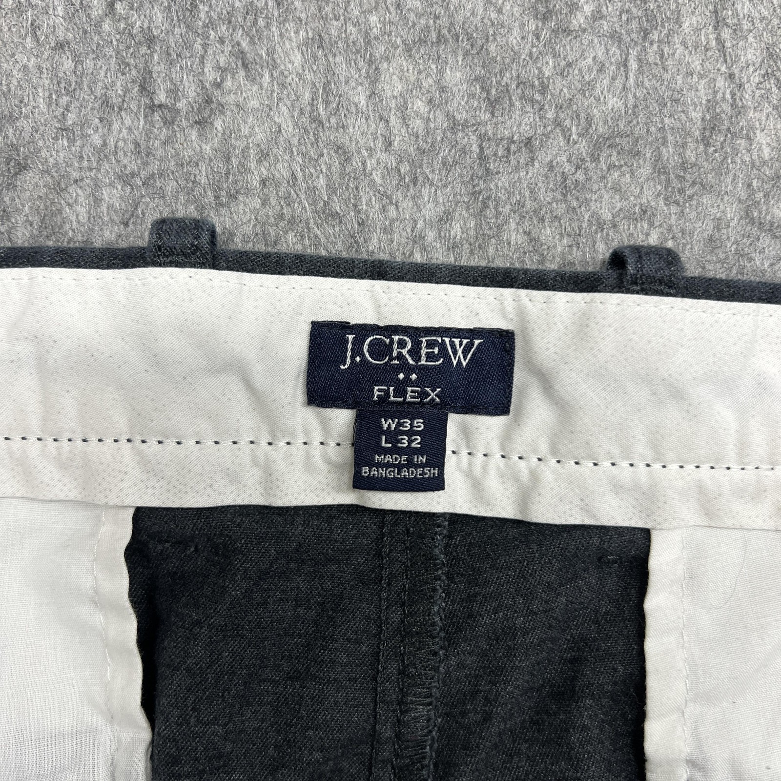 J Crew Bowery Pants Mens 35×32 Gray Slim Flex Chino Stretch Dress Trousers Work