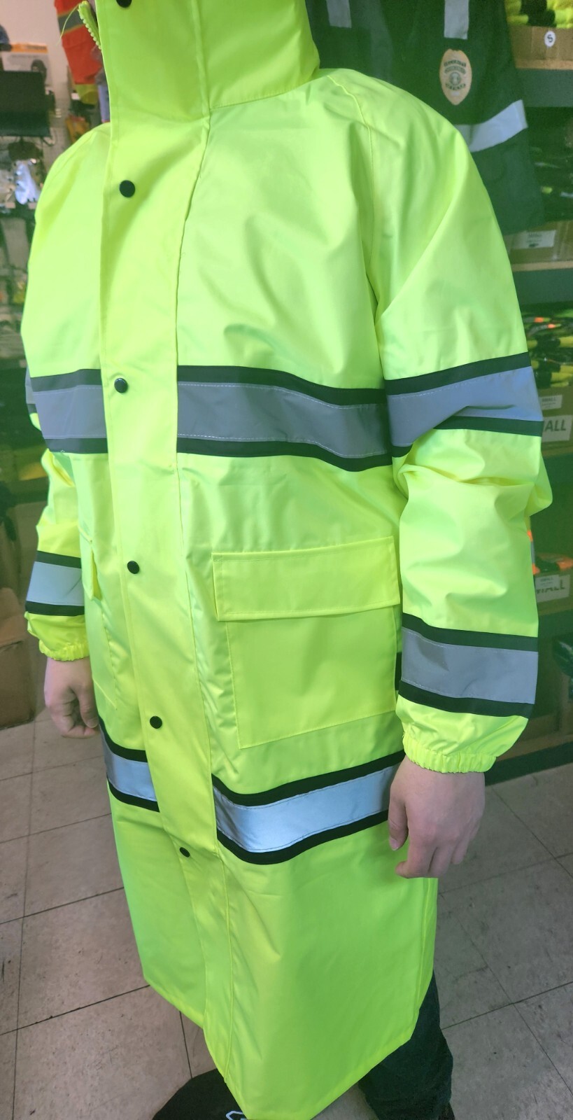 Yellow Safety Class 3 Rain Coat/JACKET/ High Visibility Reflective