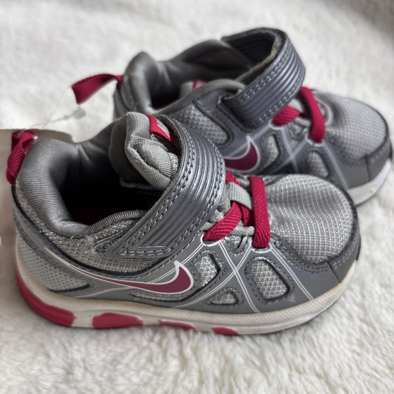 Nike Pink/Silver Synthetic Mesh Toddler Size 5C Nike T-Run 3 ALT RARE NWT