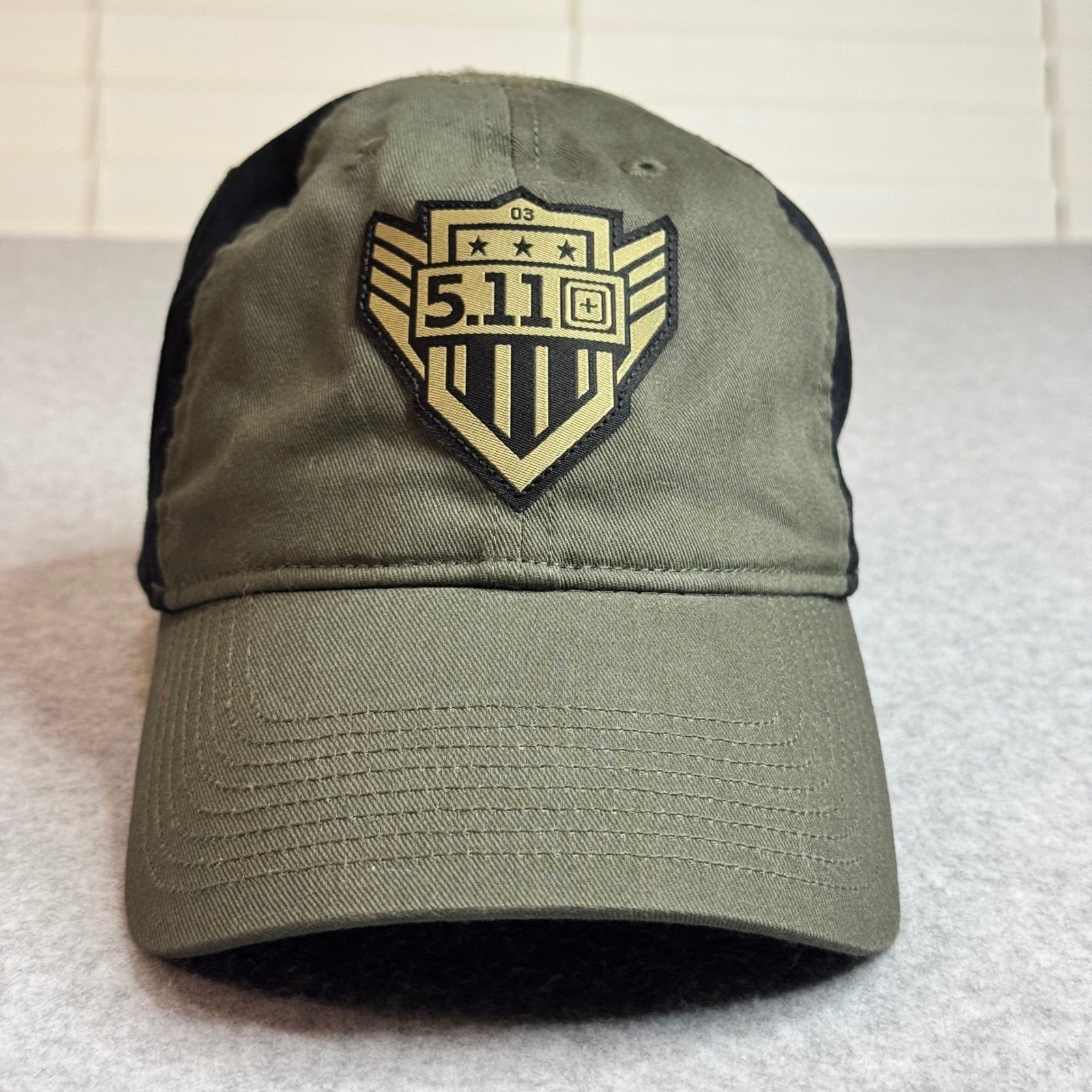 5.11 Tactical Hat Mens One Size Olive Green Black Shield Logo 2017 Baseball Cap