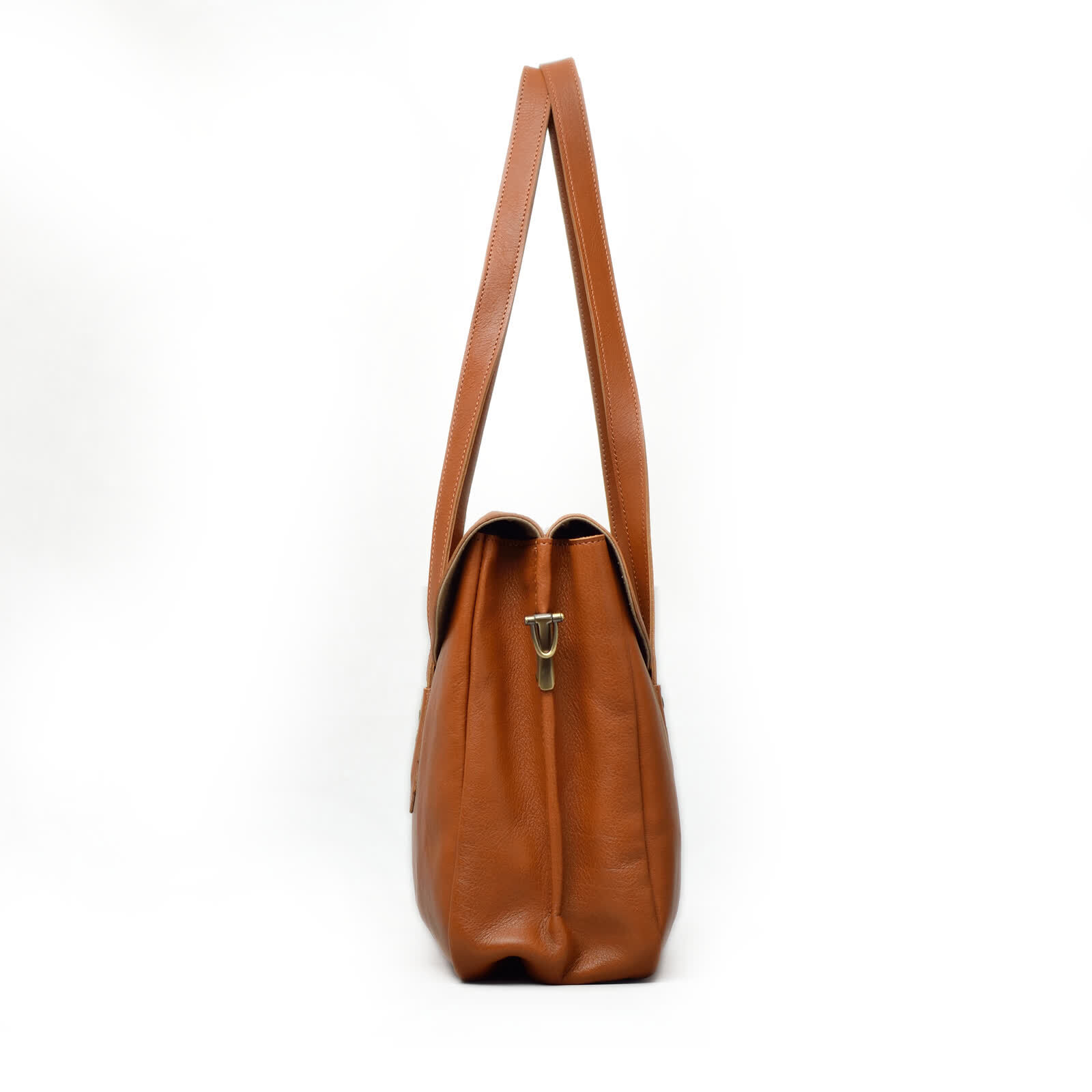 Erivis Brown Women Genuine Leather Briefcase with Adjustable Strap