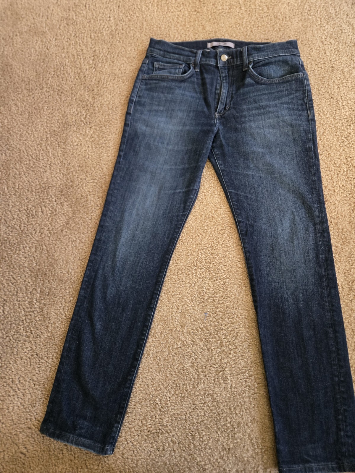 Joe’s Jeans Dark Wash Blue Denim Slim Fit Mid Rise 5-Pocket Button Jeans