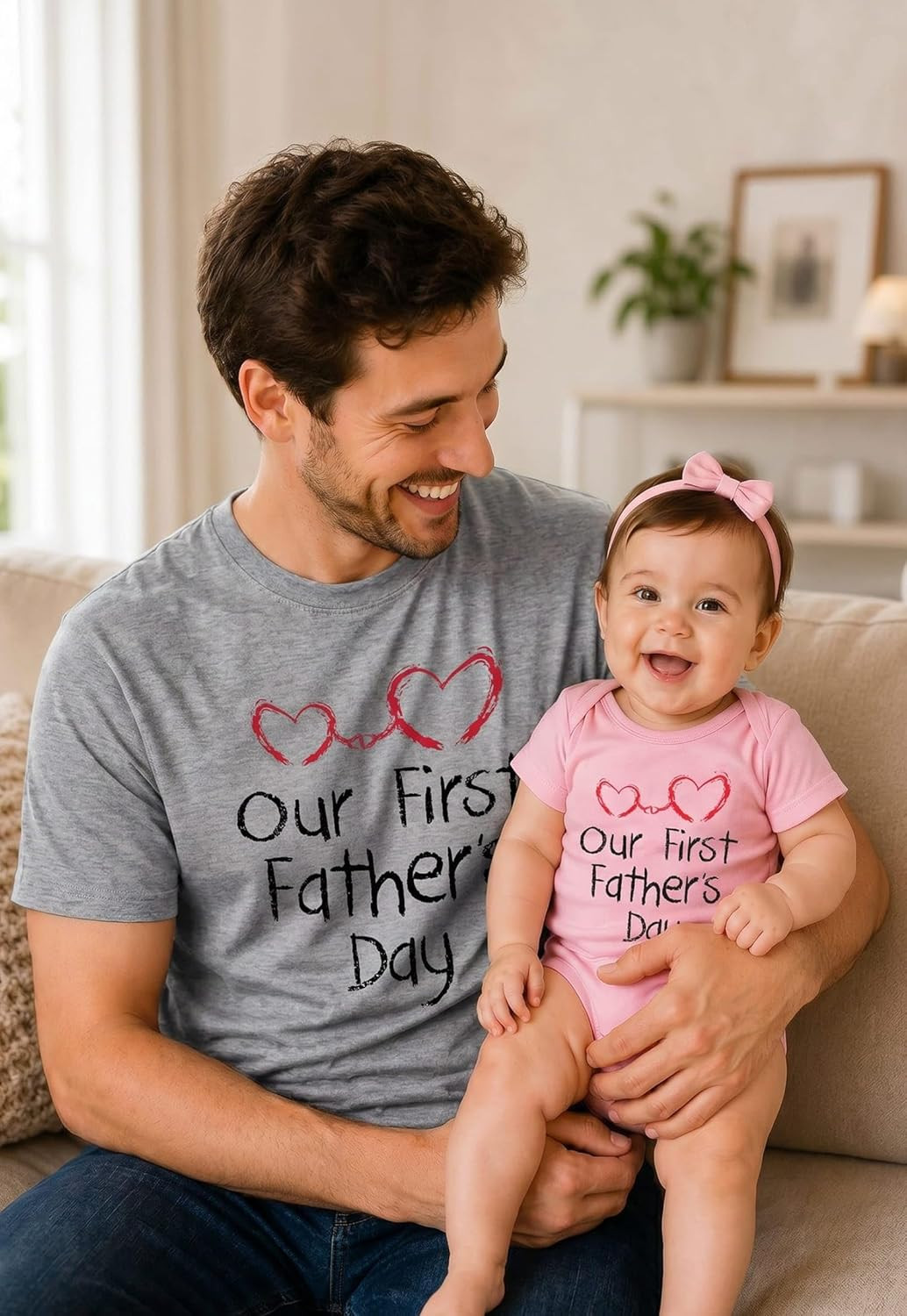 Our First Father’S Day Dad and Baby Matching Shirts – New Dad Gift Set with Men’