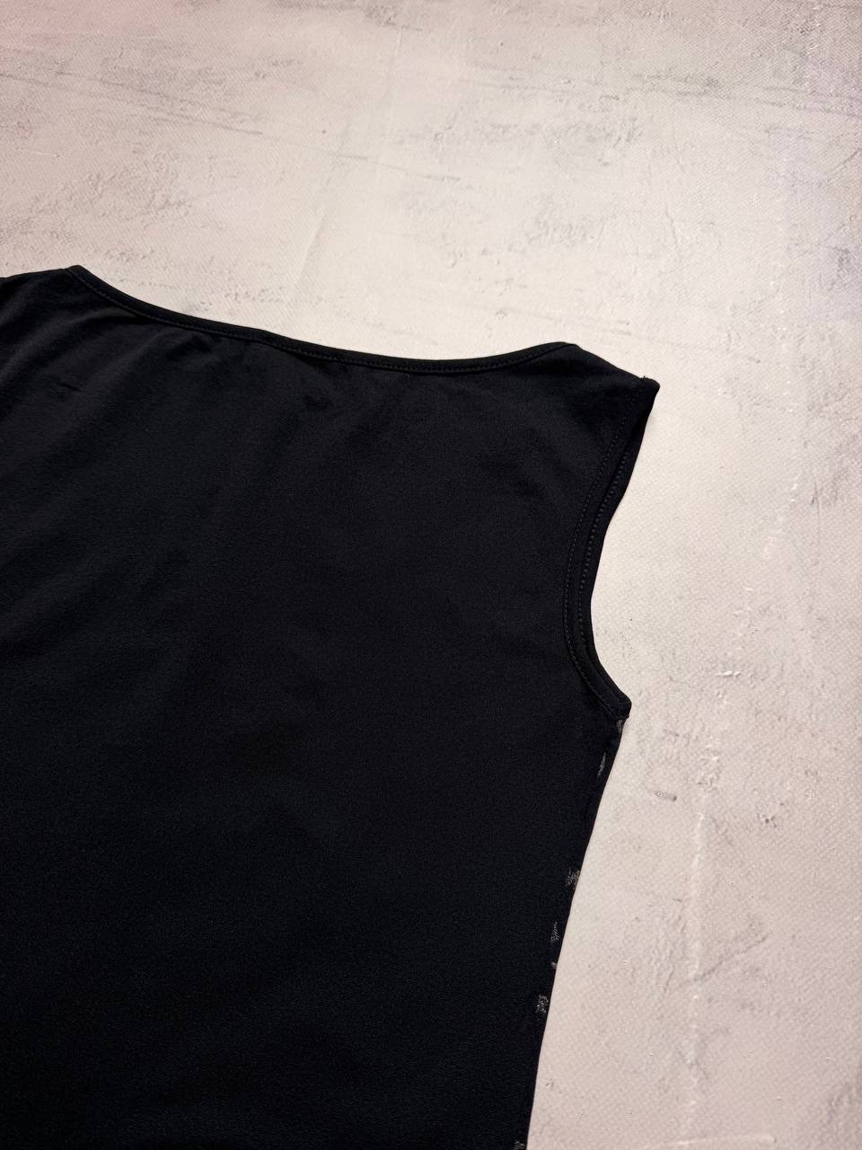Vintage Morgan De Toi Monogram Tank Top, Rare Y2K All Over Print Black Size Xs