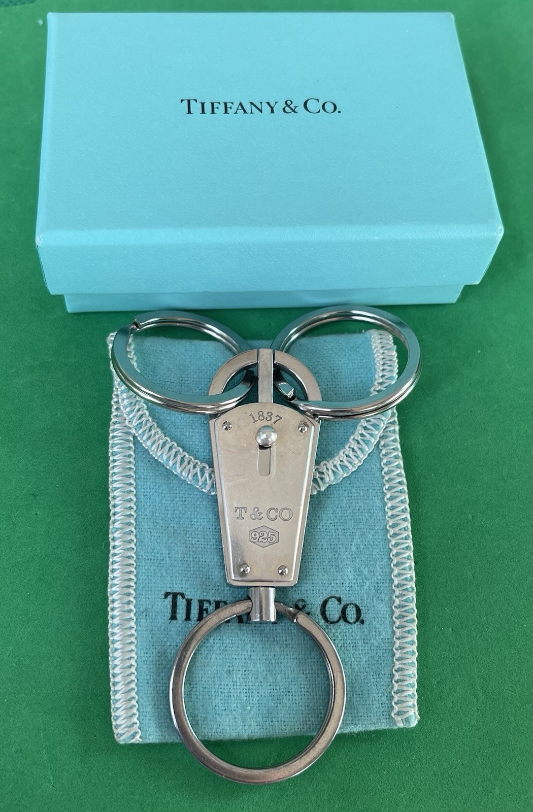 Tiffany & Co. Triple Valet 1837 Sterling Silver .925 KeyChain KeyRing KeyHolder