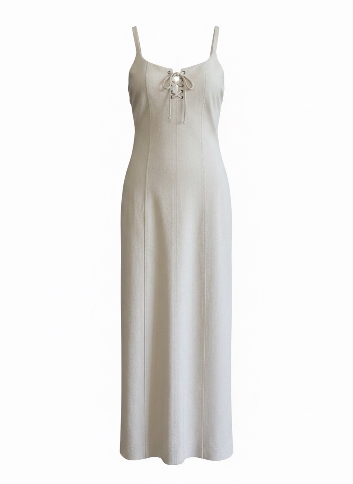ZARA Lace Up Front Midi Dress, khaki color, size medium
