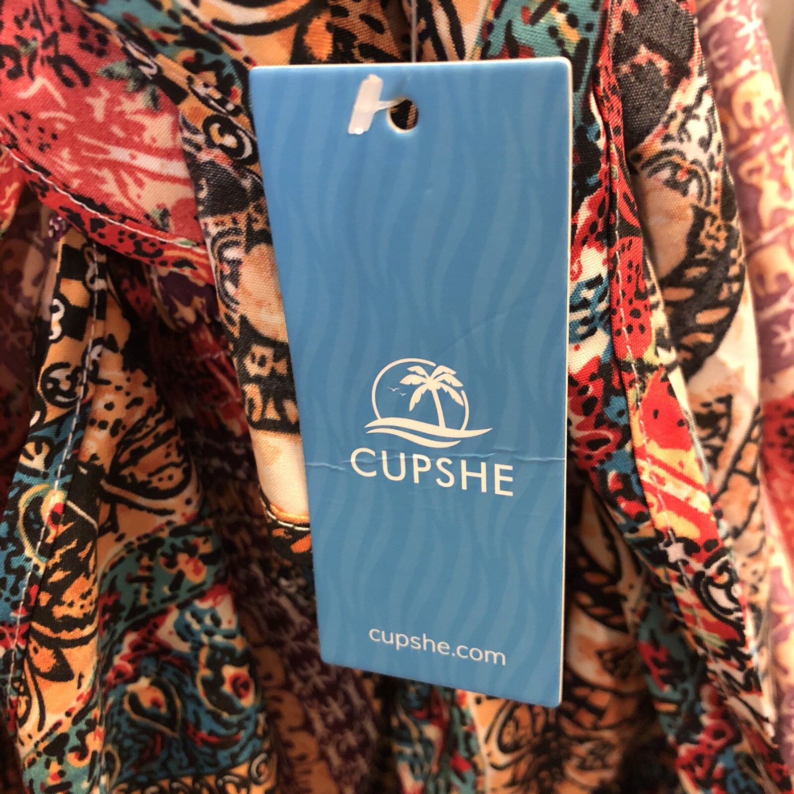 NWT Cupshe Women’s Swim Cover Up Dress Size Extra Small Green Red Blue Purple