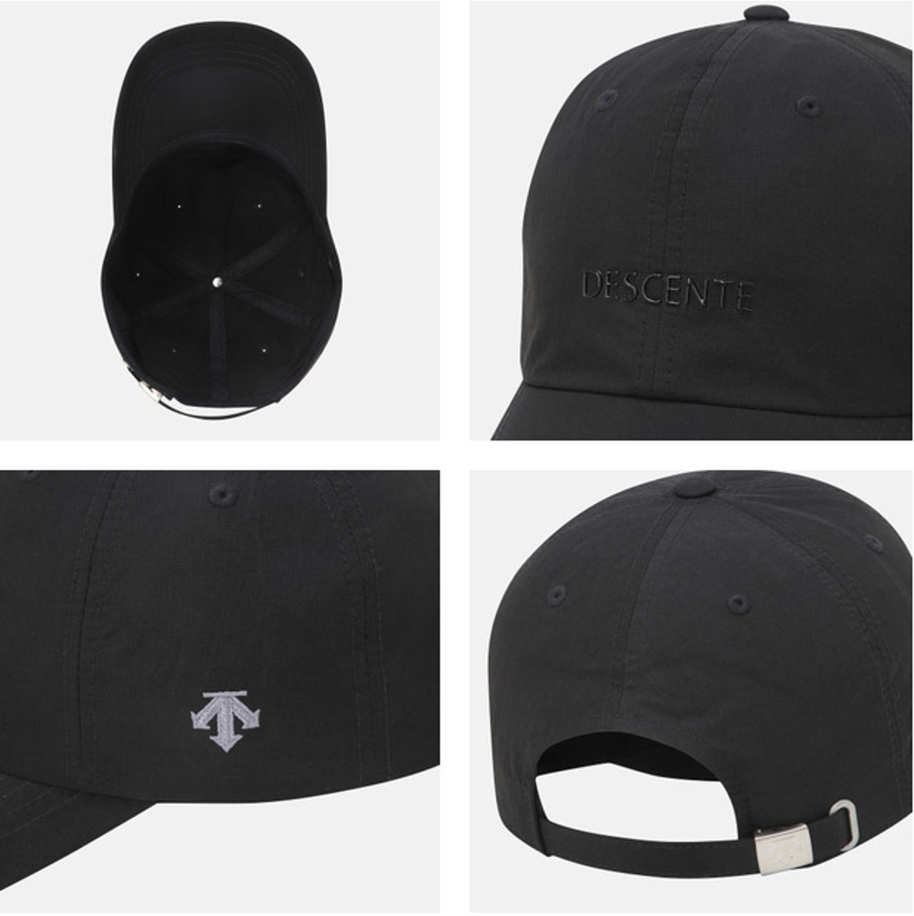 NEW DESCENTE Worthing Logo Nylon Ballcap SQ123UCP14 BLACK UNISEX SIZE