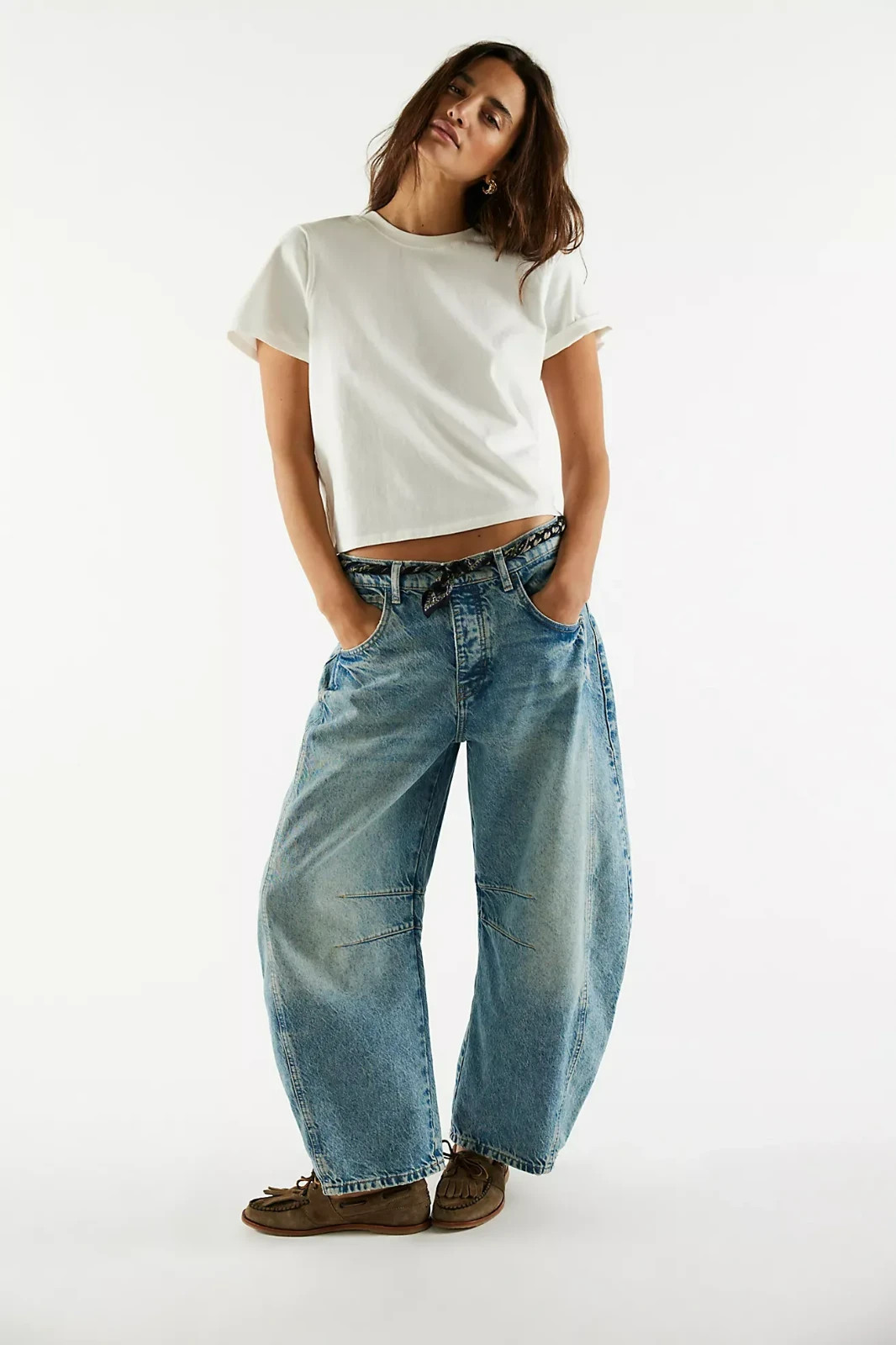 Freepeople – We The Free Good Luck Mid-Rise Barrel Jeans – Discount