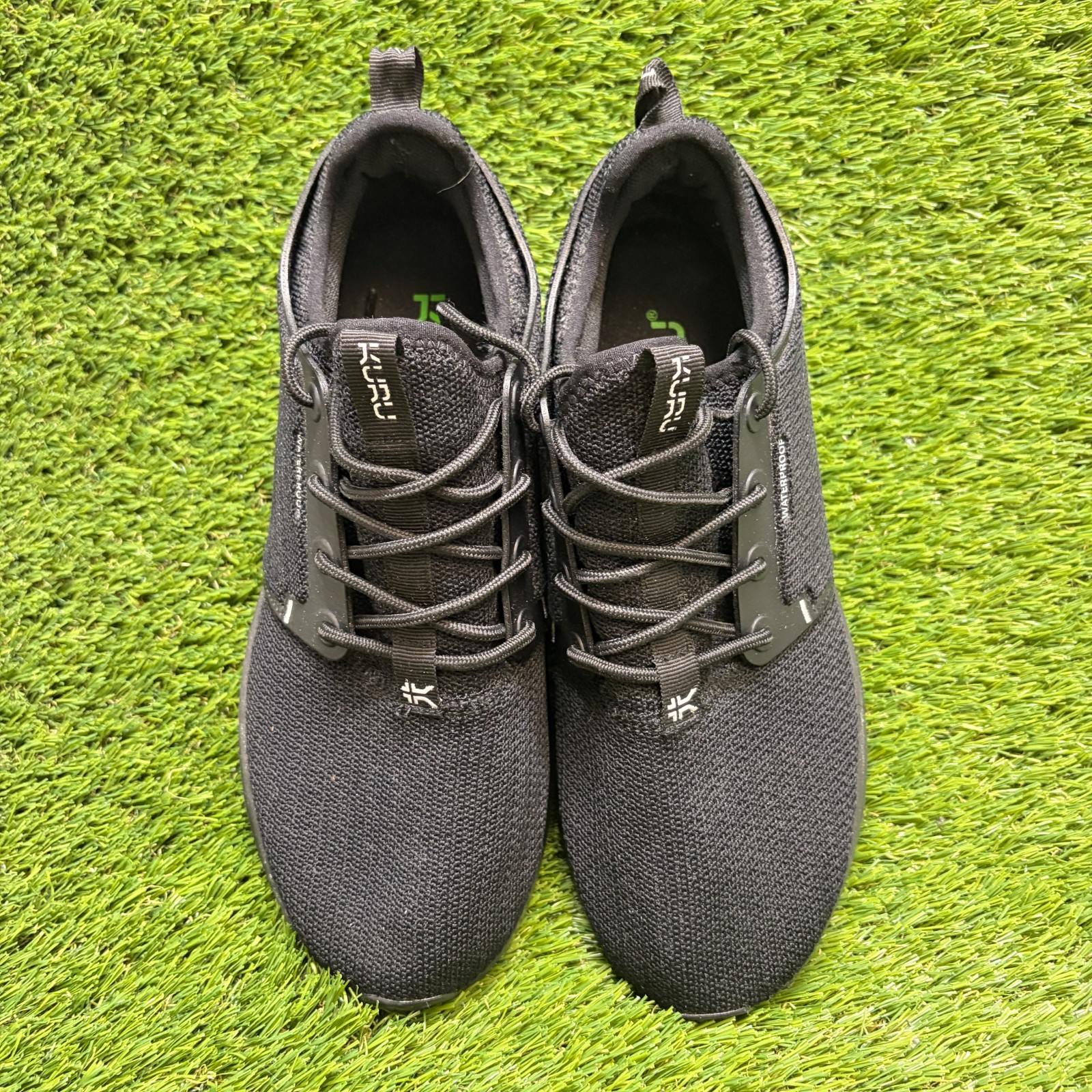 Kuru Atom Mens Size 9 Black Athletic Running Walking Waterproof Shoes Sneakers