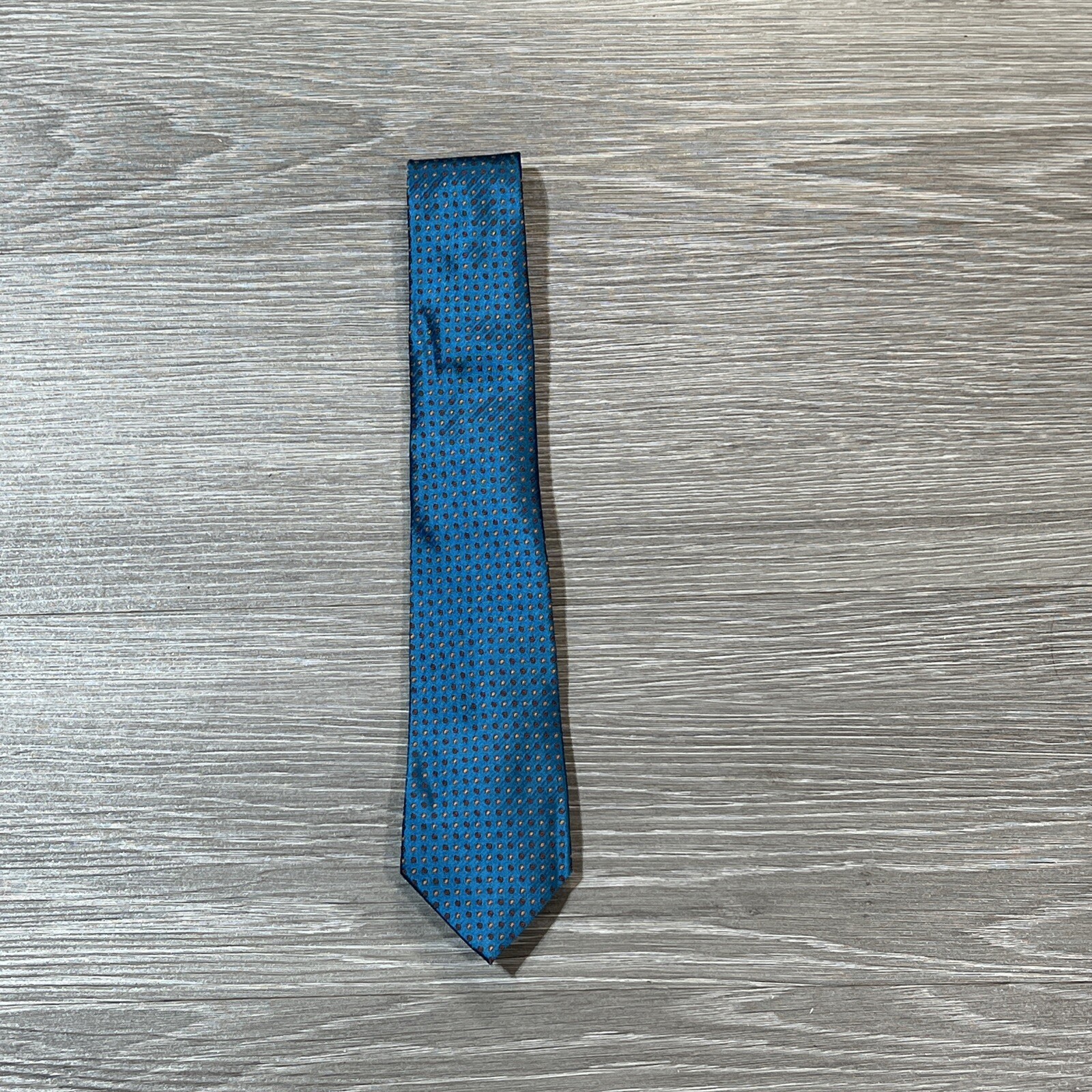 Tom James Corporate Image Tie Mens Hand Made Modern 3” Teal Blue Silk Necktie