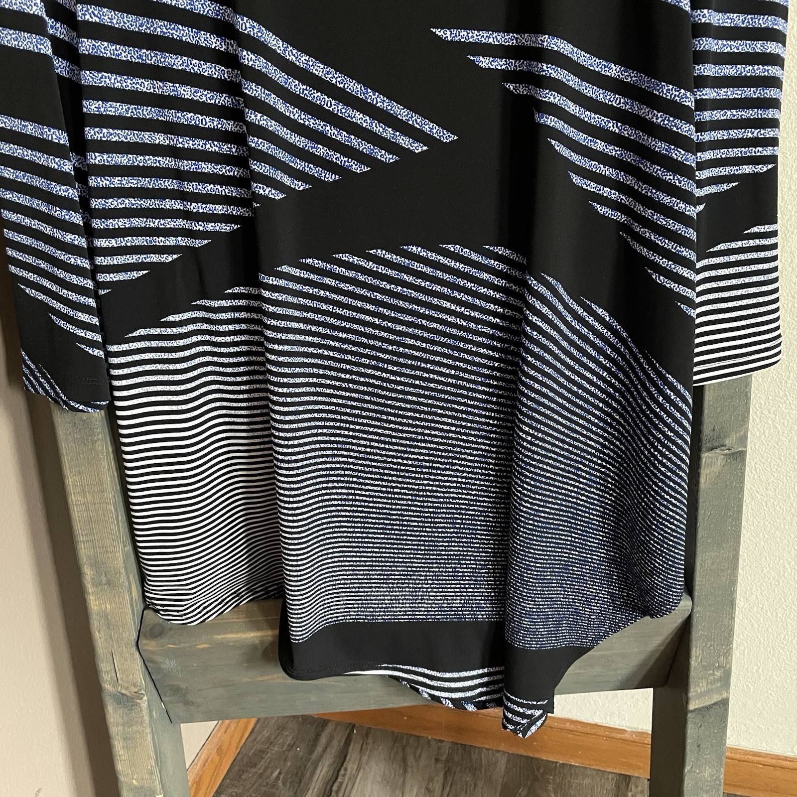 Clara Sun Woo Stripe Asymmetrical Flowy Tunic Top Lagenlook Art Plus Size 1X