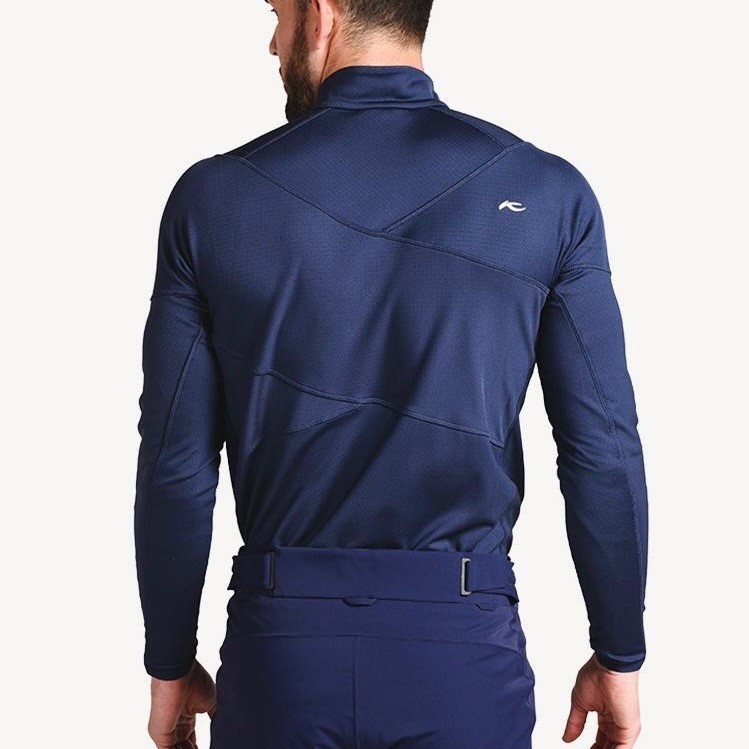 Kjus Men’s Diamond Fleece Half Zip Midlayer Pullover, Navy