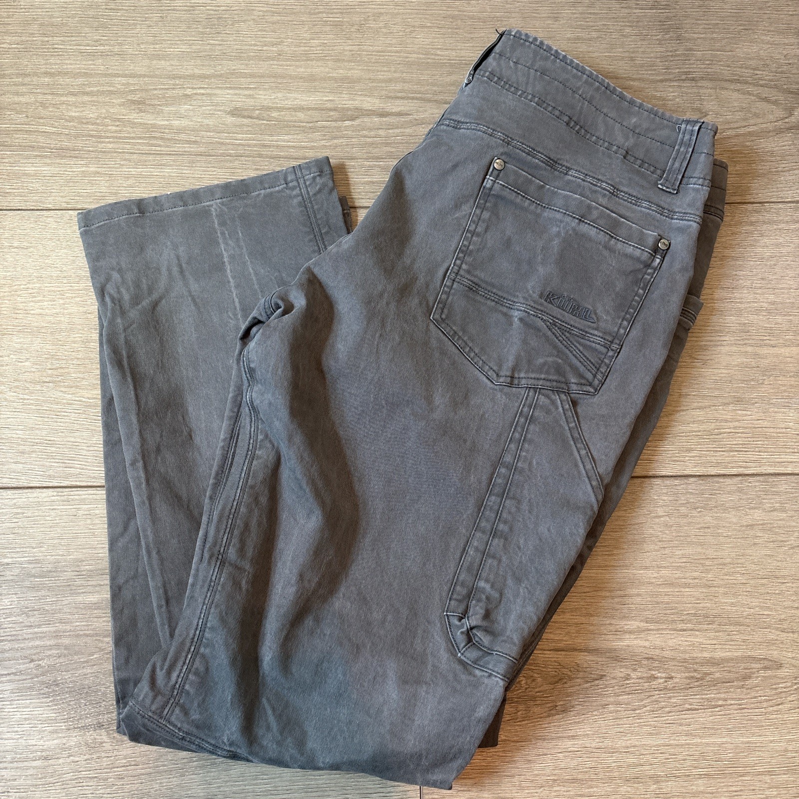 KUHL Pants 38×32 Grey Patina Dye Rebel Outdoor Rugged Hiking EUC Carpenter