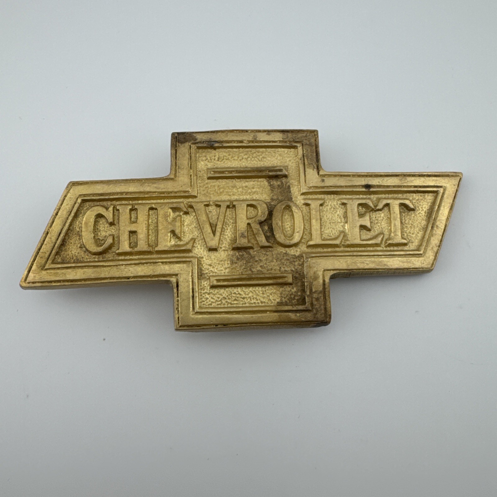 Chevrolet Chevy Solid Brass Belt Buckle with Bowtie Design/ 4.5 Inches/ Read!!!!