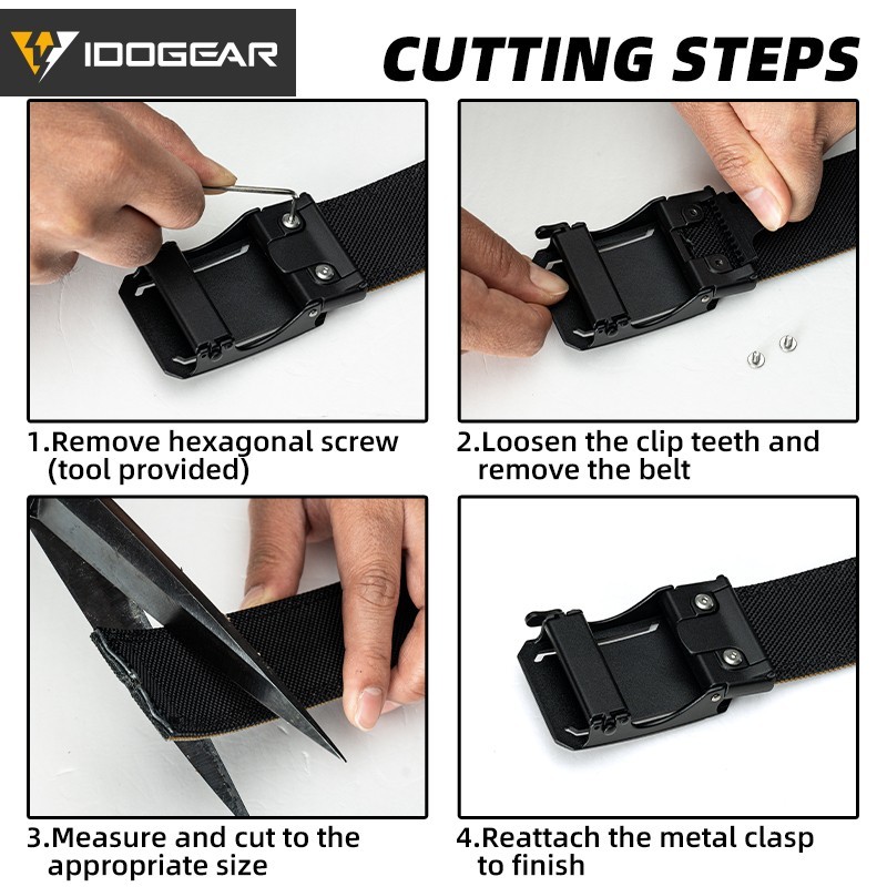 DOGEAR Tactical Ratchet Belt 1.75 Heavy Duty 1000D Nylon Metal Buckle EDC CCW
