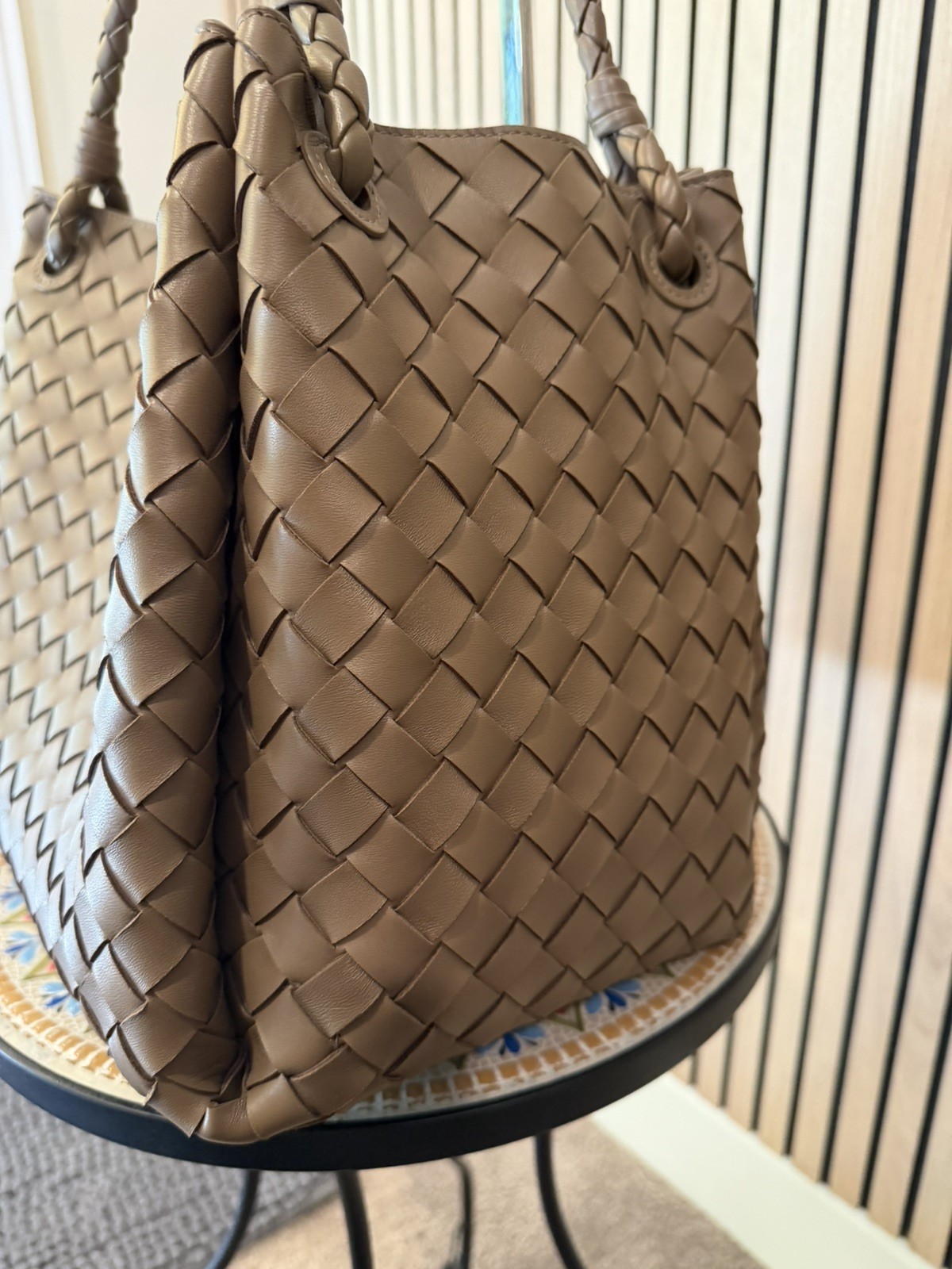 Bottega Veneta Intrecciato Large Parachute Shoulder Bag Pinecone