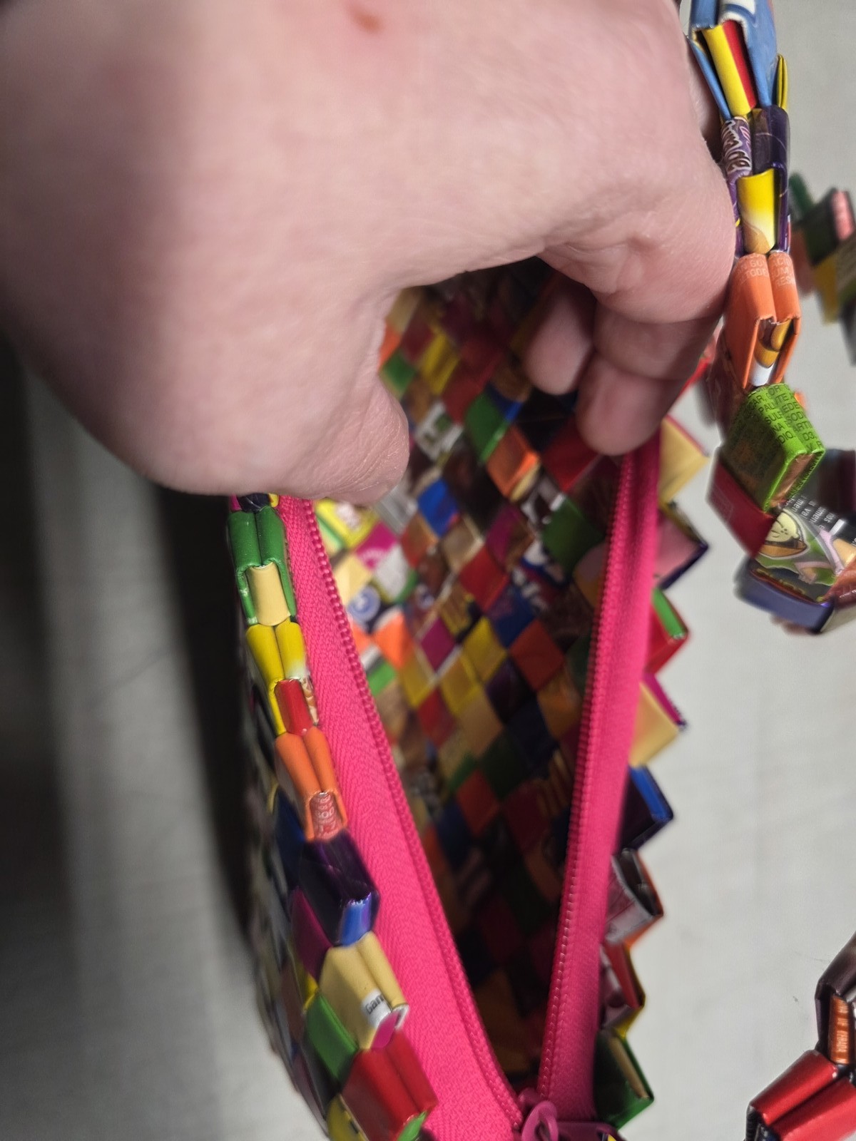 🔥 Candy Wrapper Purse Woven Handmade Recycled Shoulder Bag Eco Friendly Mexico