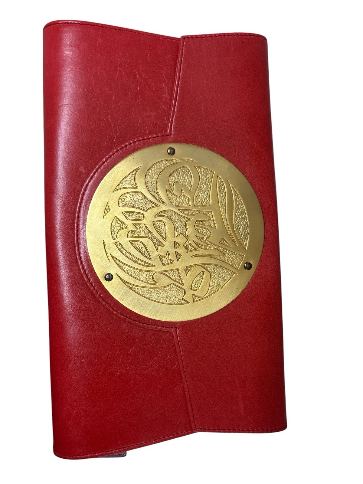 Dareen Hakim “Le Icon” Clutch with Gold Medallion Pink Lining Magnetic