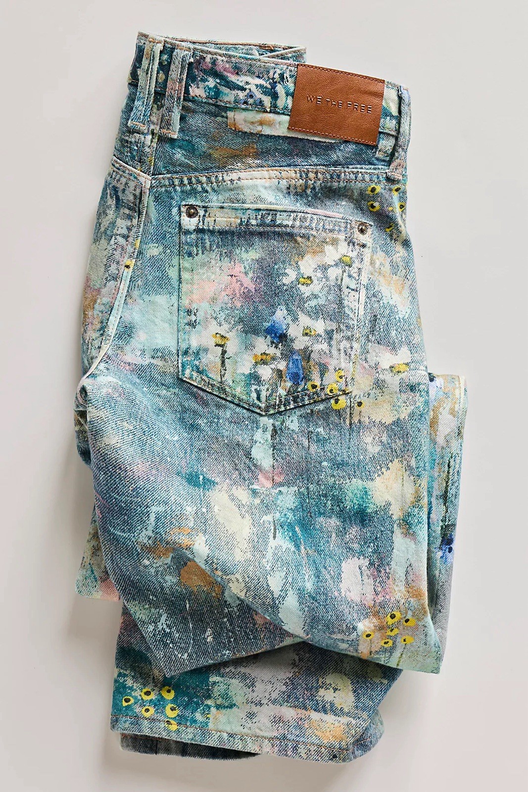We The Free Tennessee Low-Rise Illusions Jeans Floral Canvas NWT 24 MSRP $198