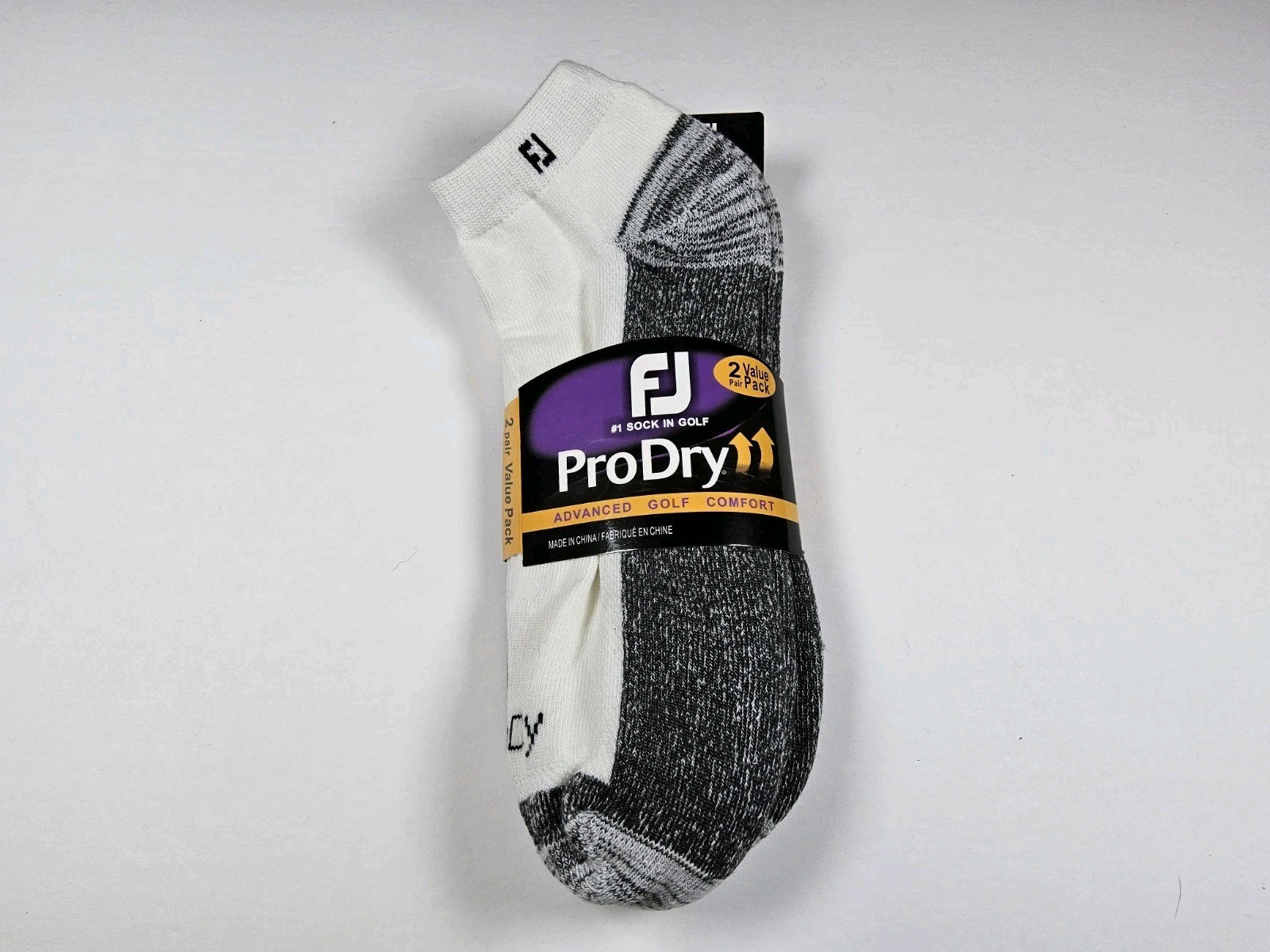 FootJoy Men’s ProDry Advanced Golf Comfort Socks Cushioned 2 Pairs Ankle 12-15