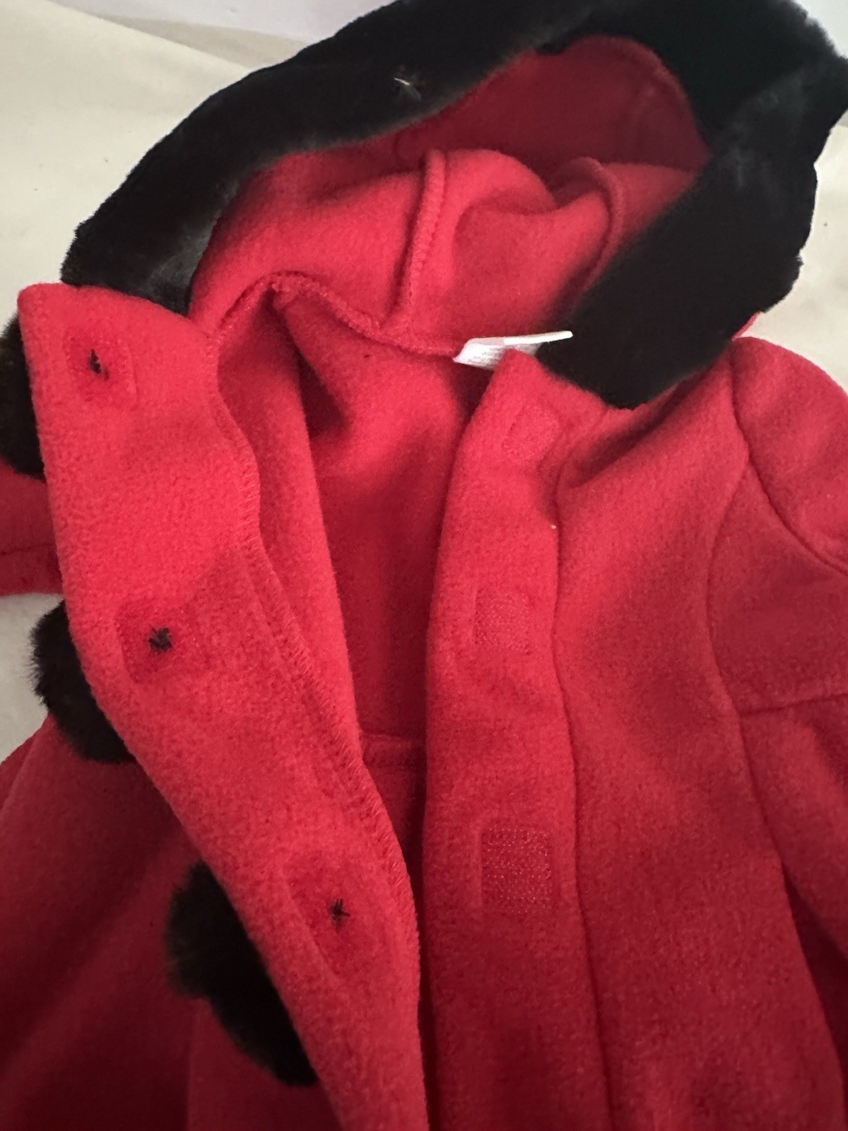 Infant Christmas Coat 6mo Red With Black Trim