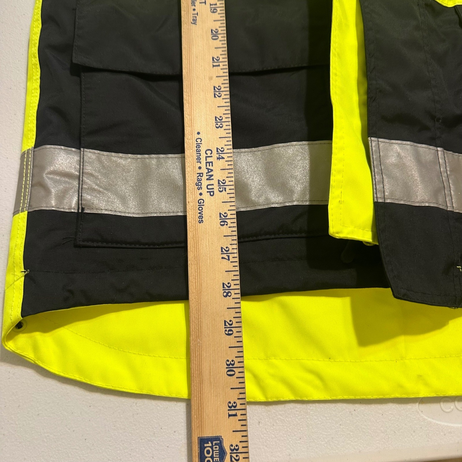 Tingley Jacket Mens M Yellow High Visibility Reflective Zip Hooded Outdoor Shell