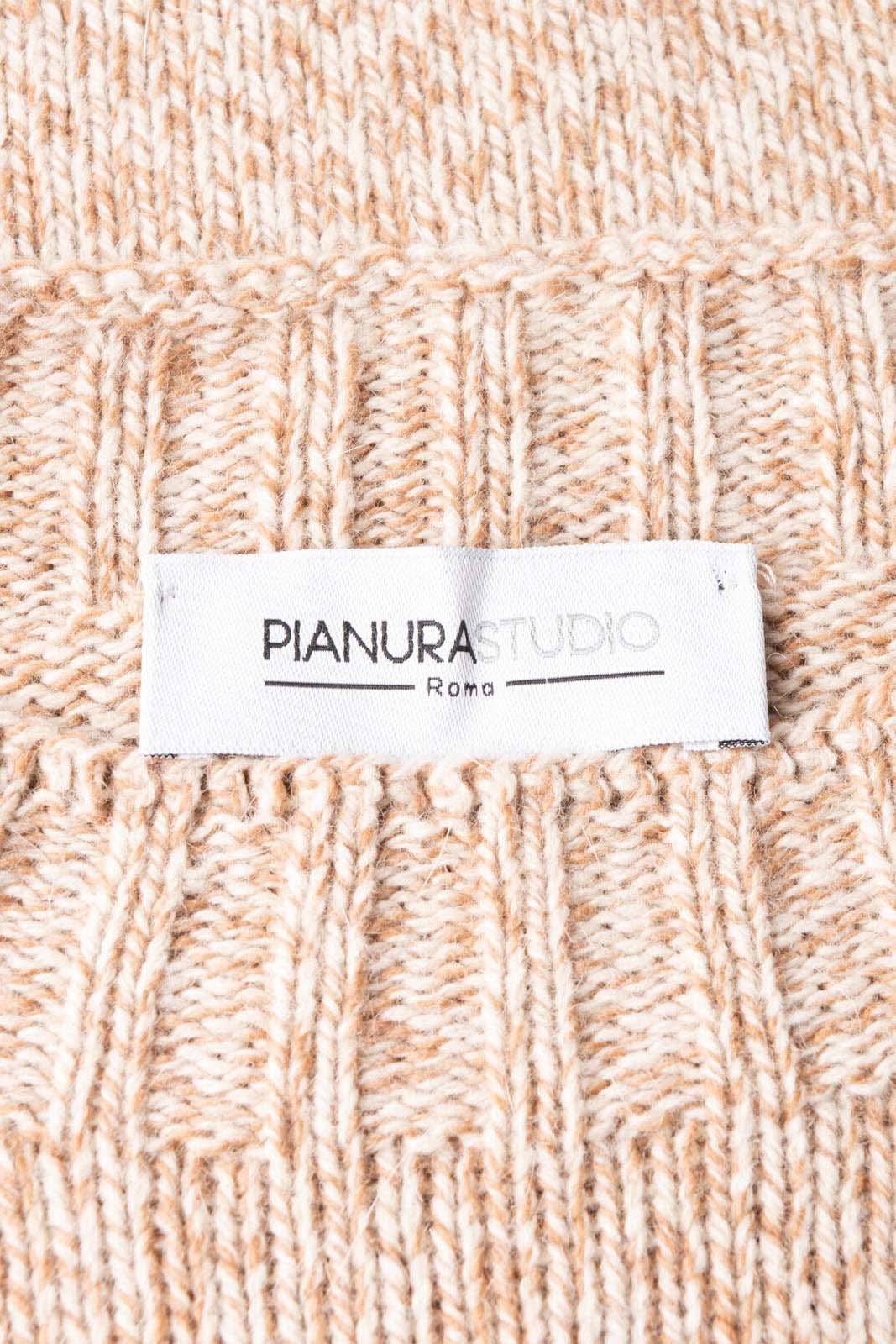 NWT $680 PIANURASTUDIO Cashmere Angora Wool Blend Sweater M Made in Italy Beige