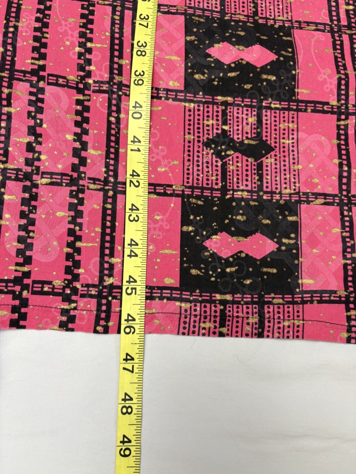 Vintage Miss Egypt Dress Middle Eastern Kaftan Pink Gold Print Ethnic Cotton OS