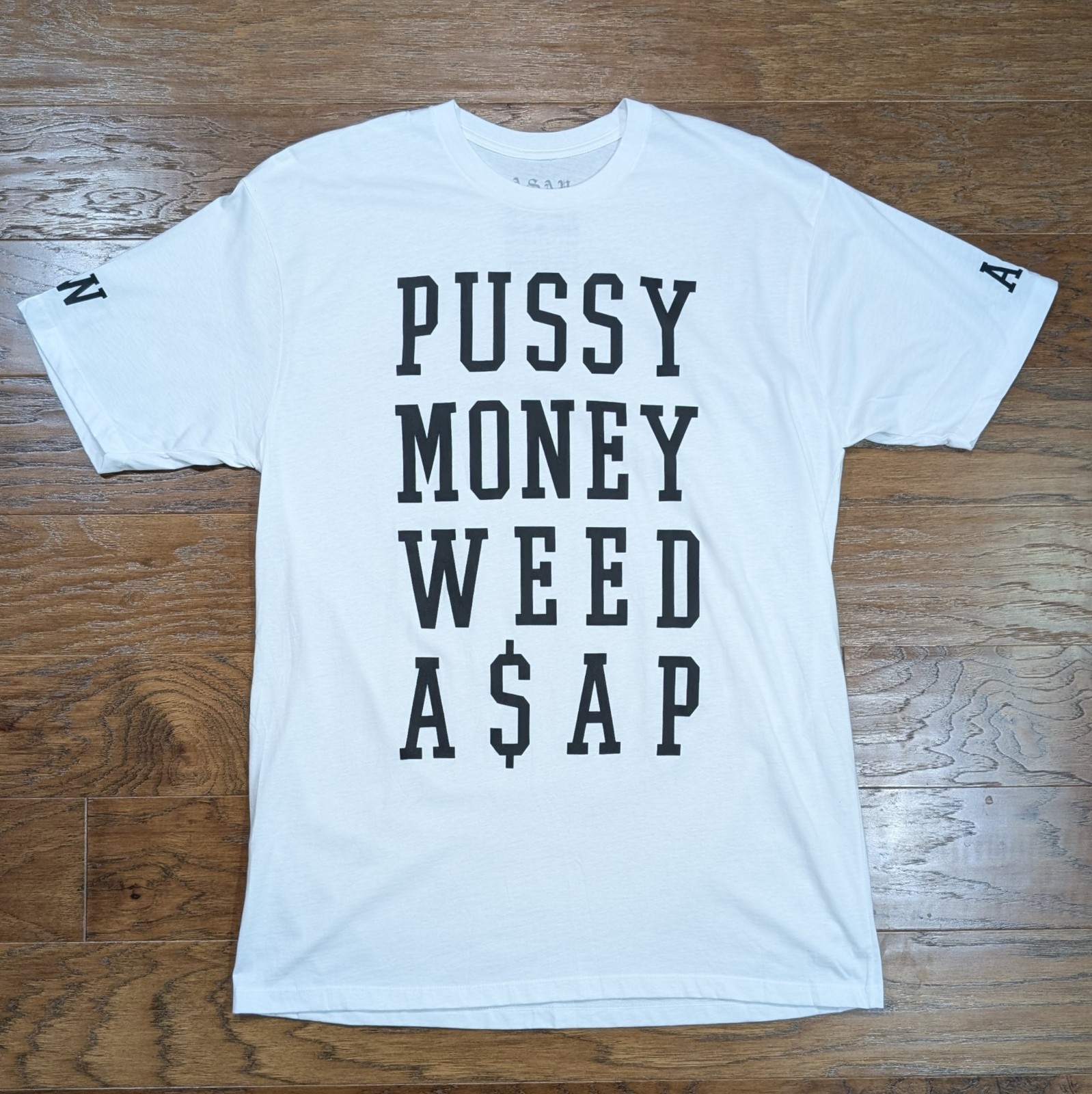 New A$AP Rocky Official Pussy Money Weed Size X Large Rap Tee 22×31 Rare