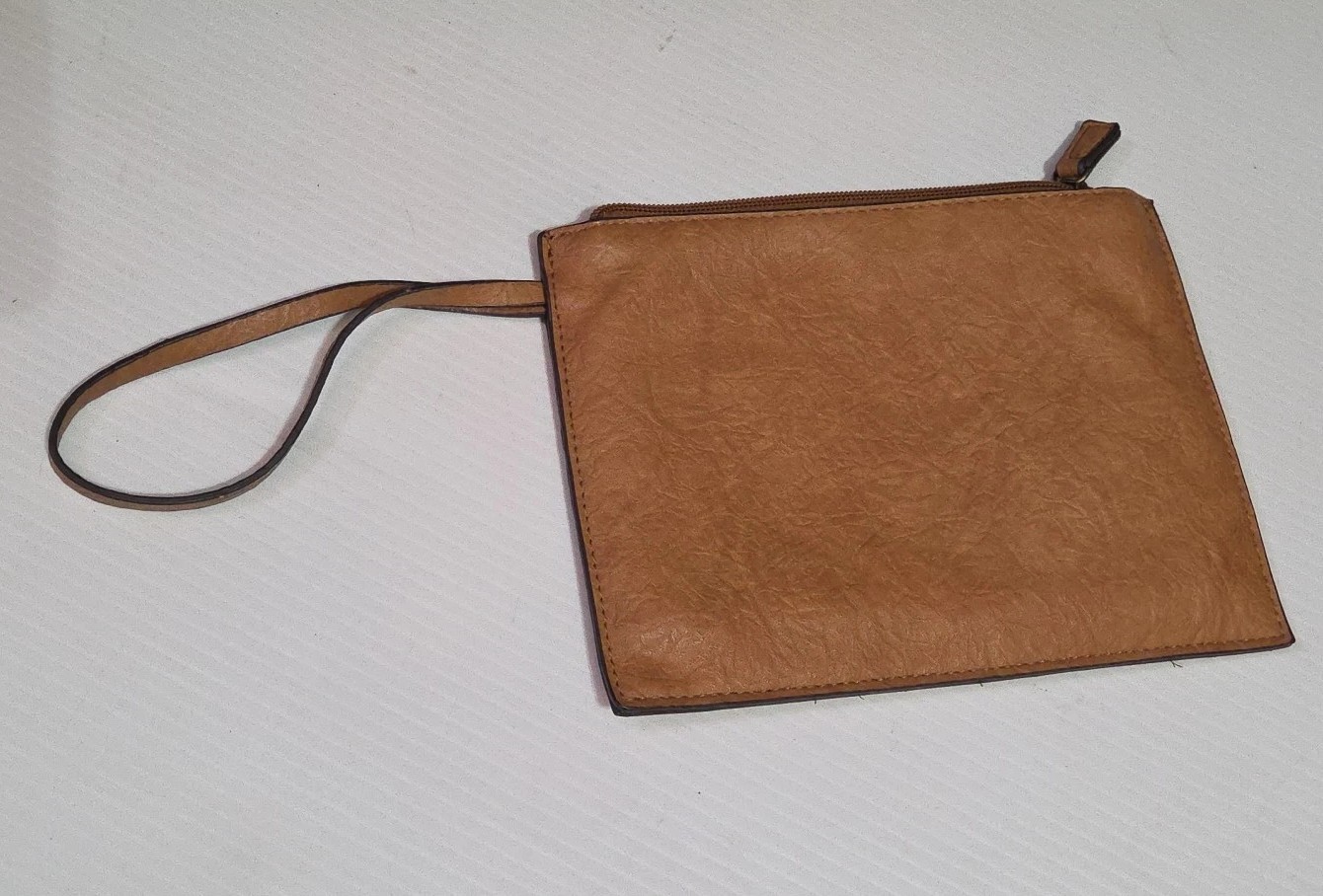 Womens Brown Vinyl Tote Shoulder Stylish Everyday Purse Bag & Cosmetic Bag 17×13