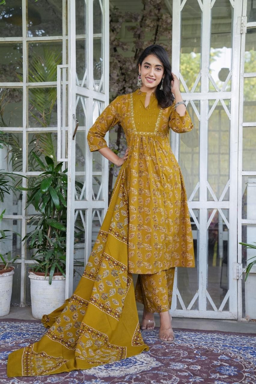 Plus Size Kurta Palazzo With Designer Dupatta Set, Pakistani Salwar Kameez Suit