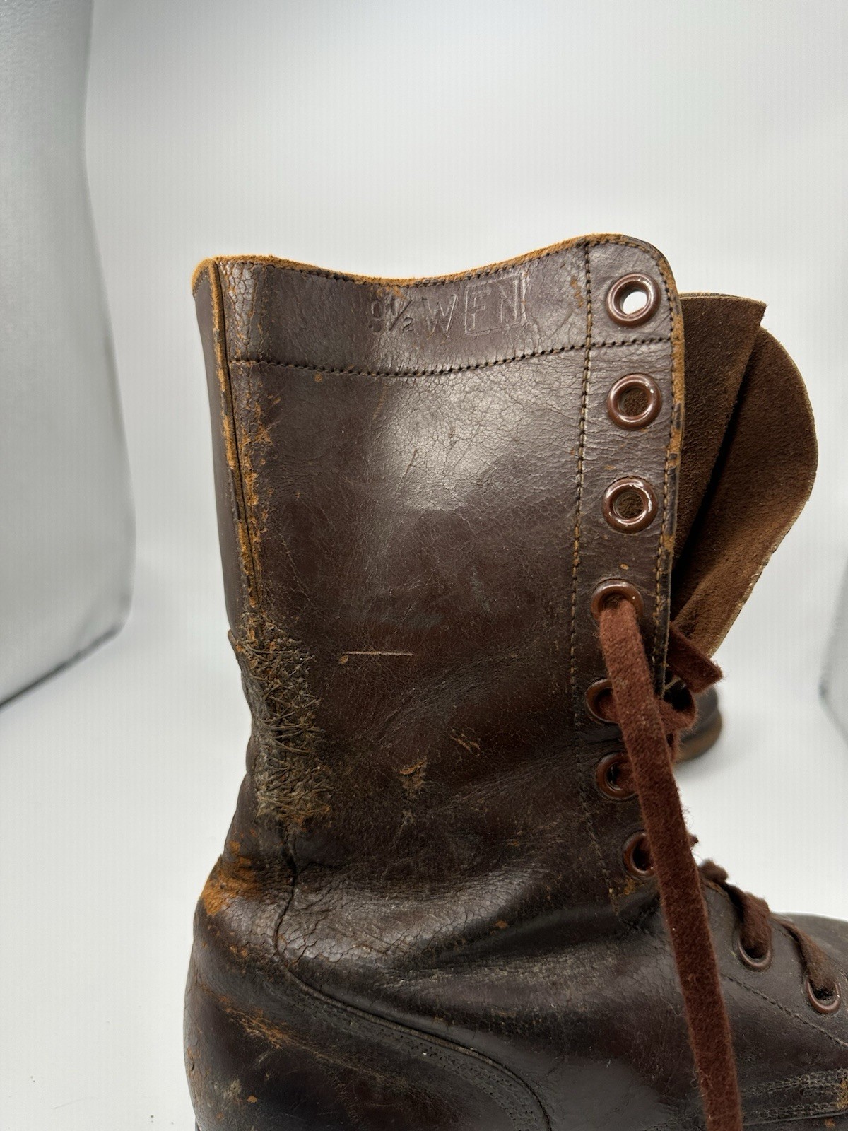 1952 Korean War US Army Paratrooper Jump Boots Men size 9.5 W Leather Named