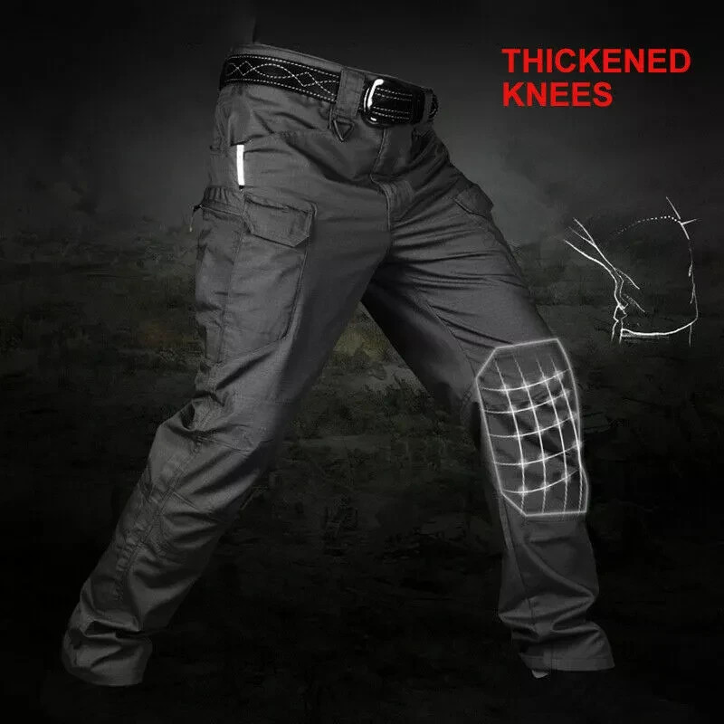 Men Tactical Cargo Pants Soldier Straight-fit Work Combat Trousers Outdoor US